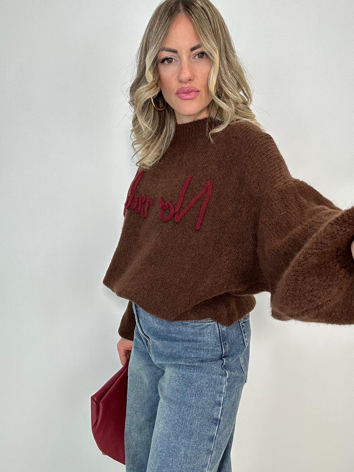 Maglione (No Vabbè) 2702 - Marrone
