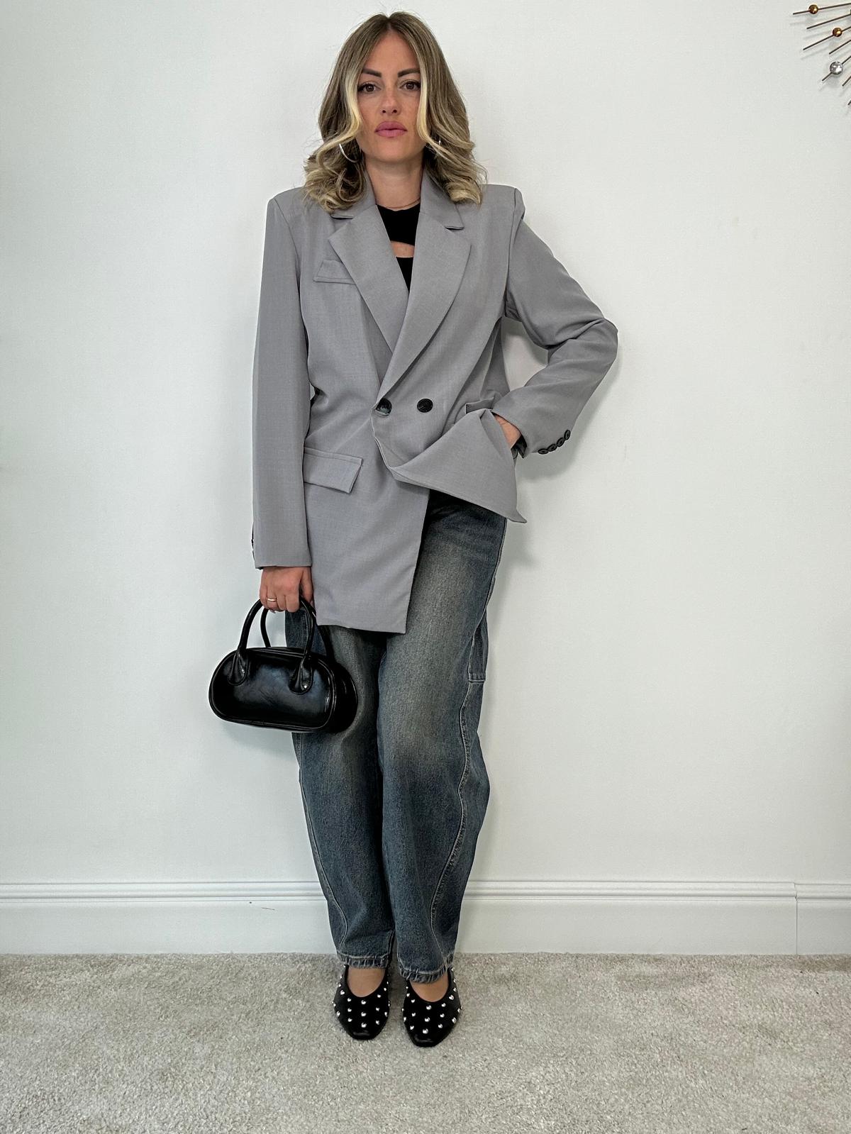 Blazer doppio bottone - Grigio