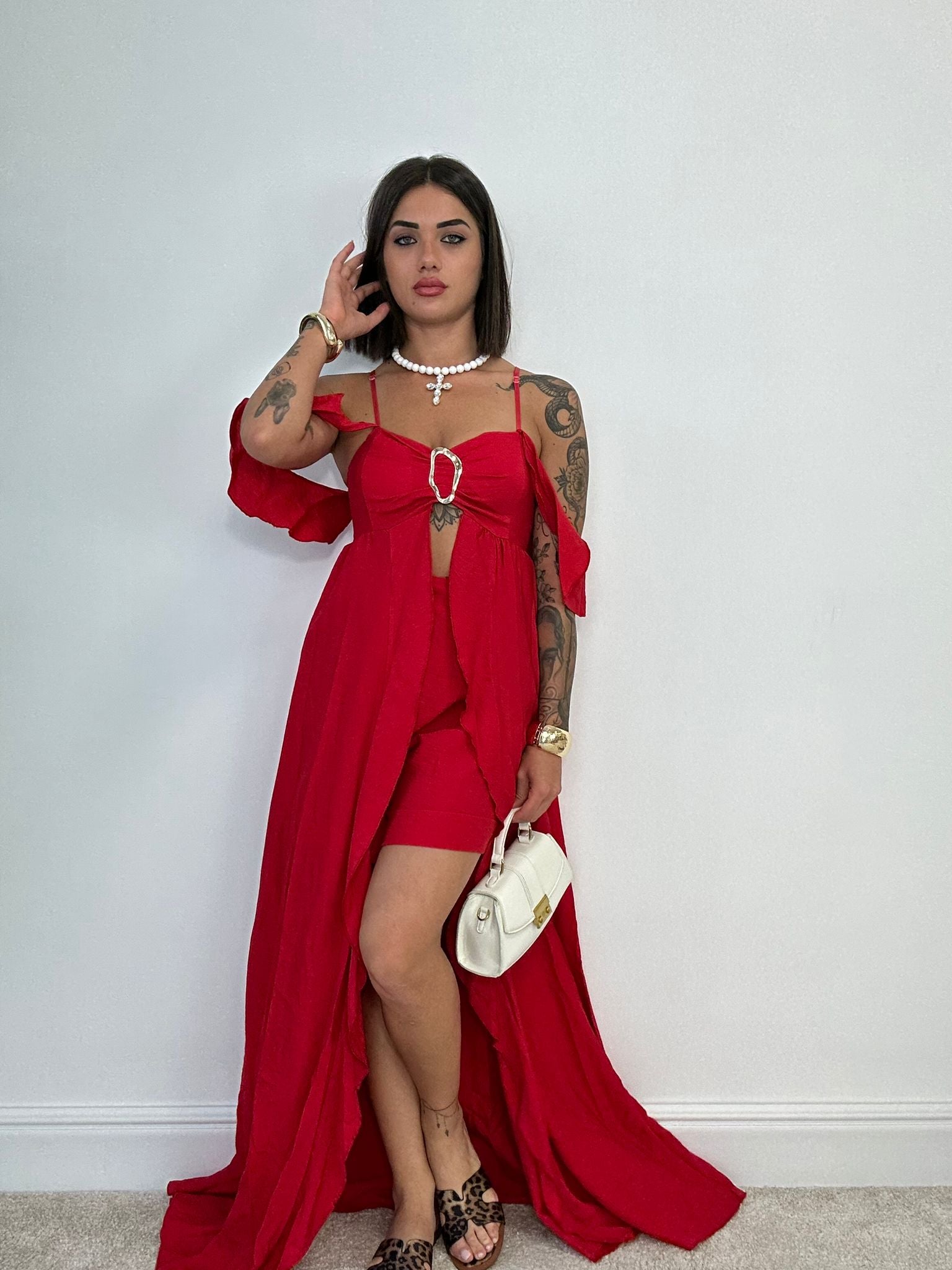 Coordinato Tahiti (Top Lungo + Pantaloncino) Rosso