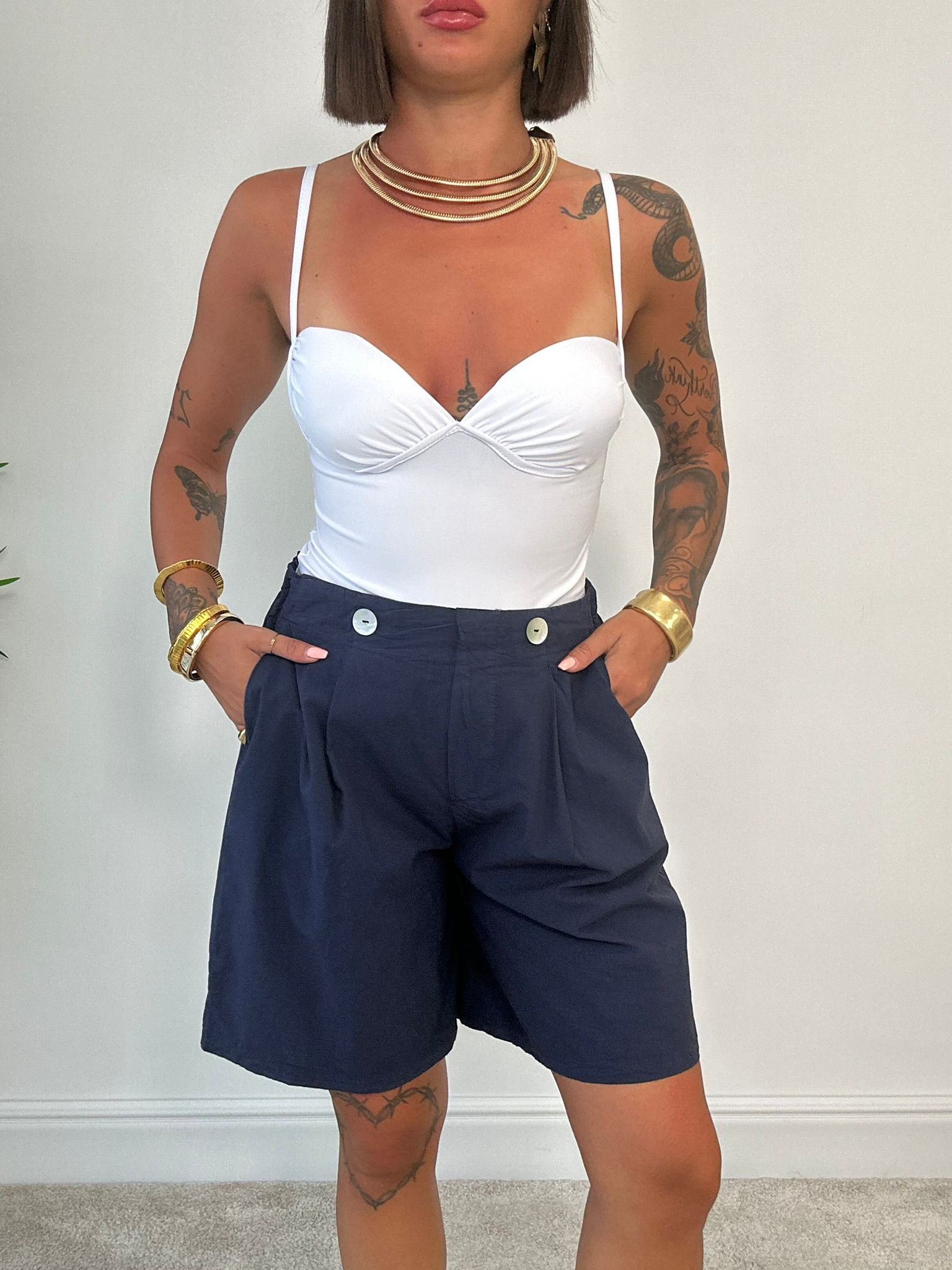 Pantaloncino in cotone - Blu