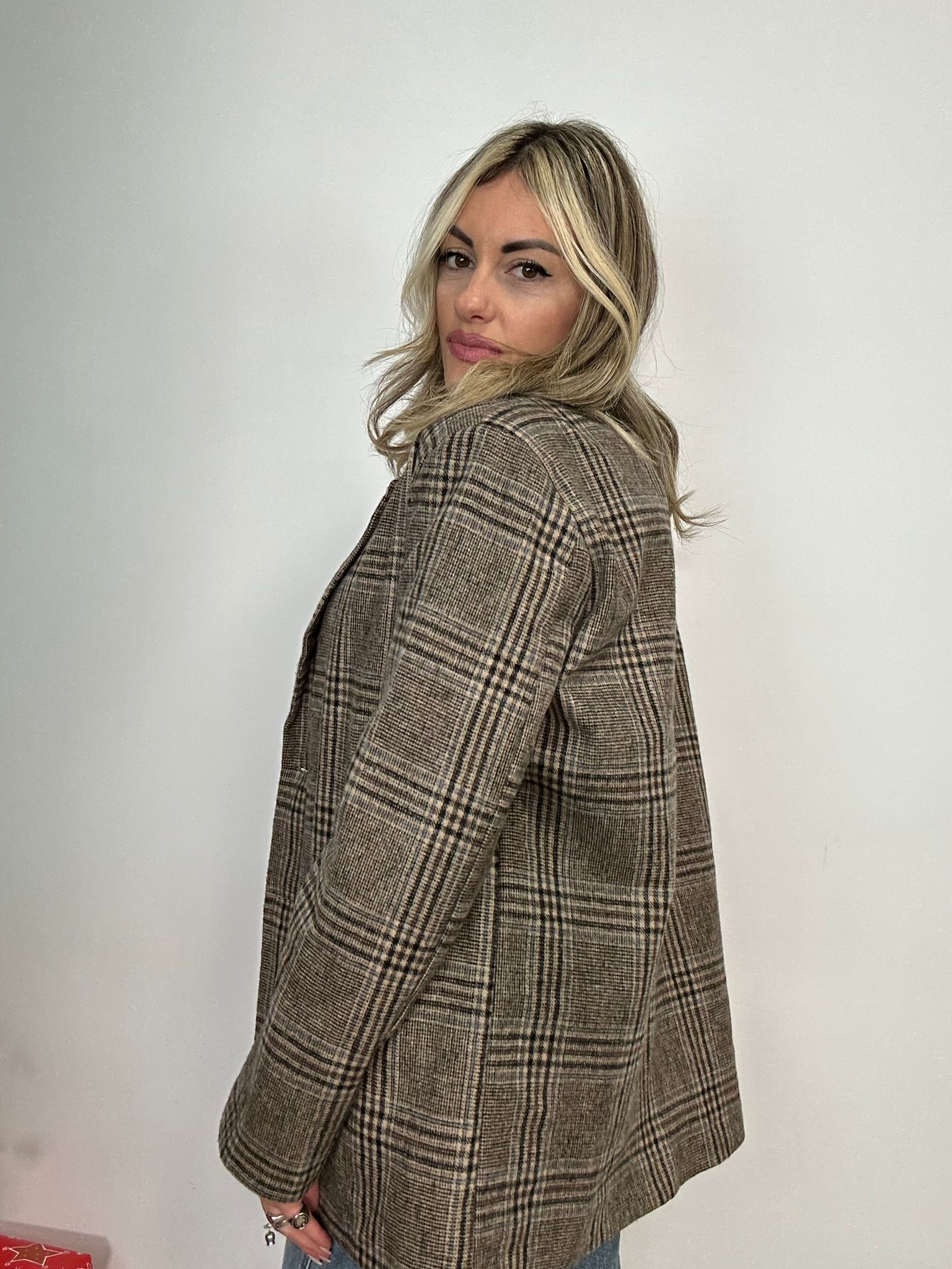 Blazer Scozzese 25752 - Beige Chiaro e Marrone