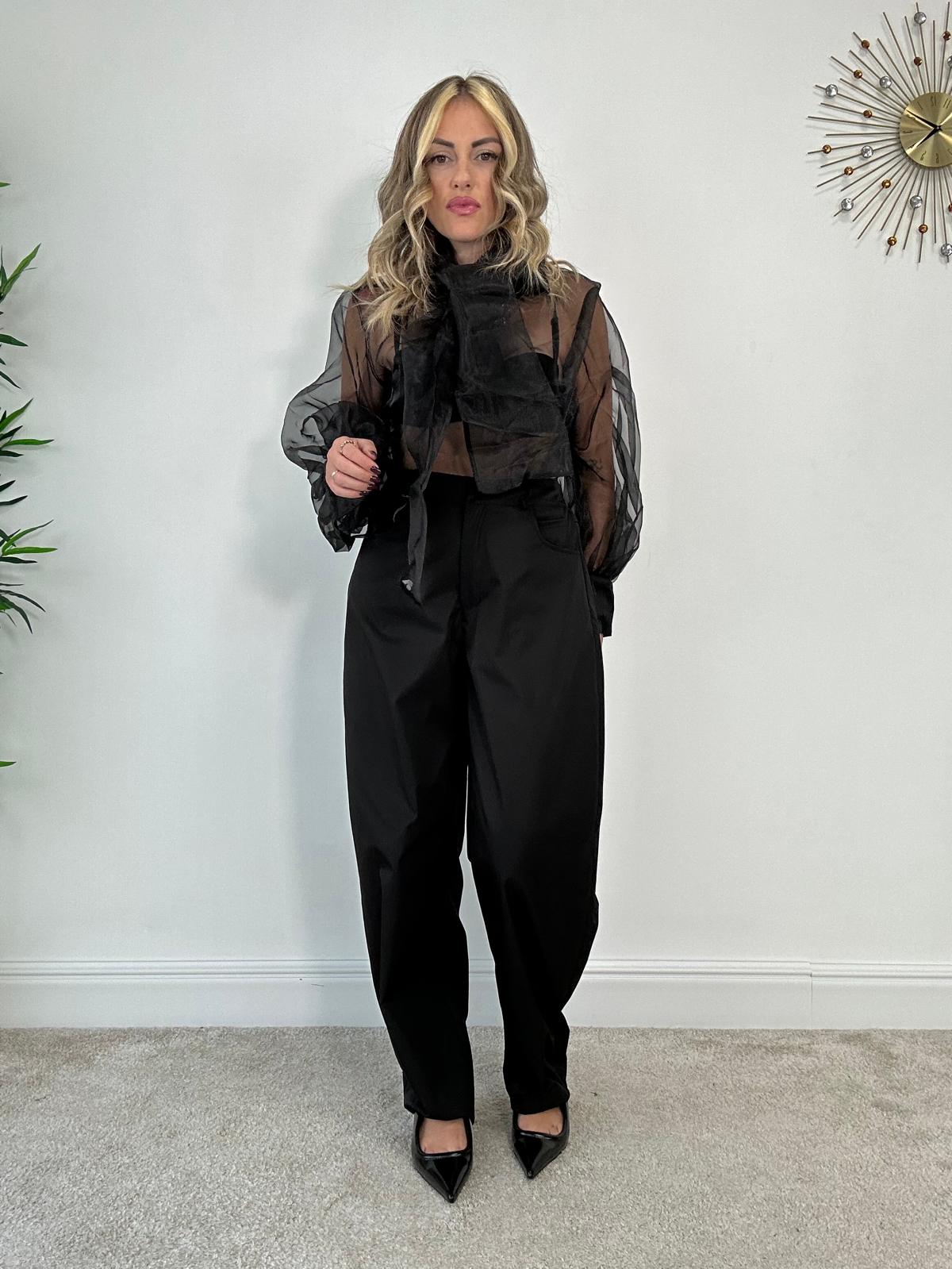 Camicia velata F0550 - Nero