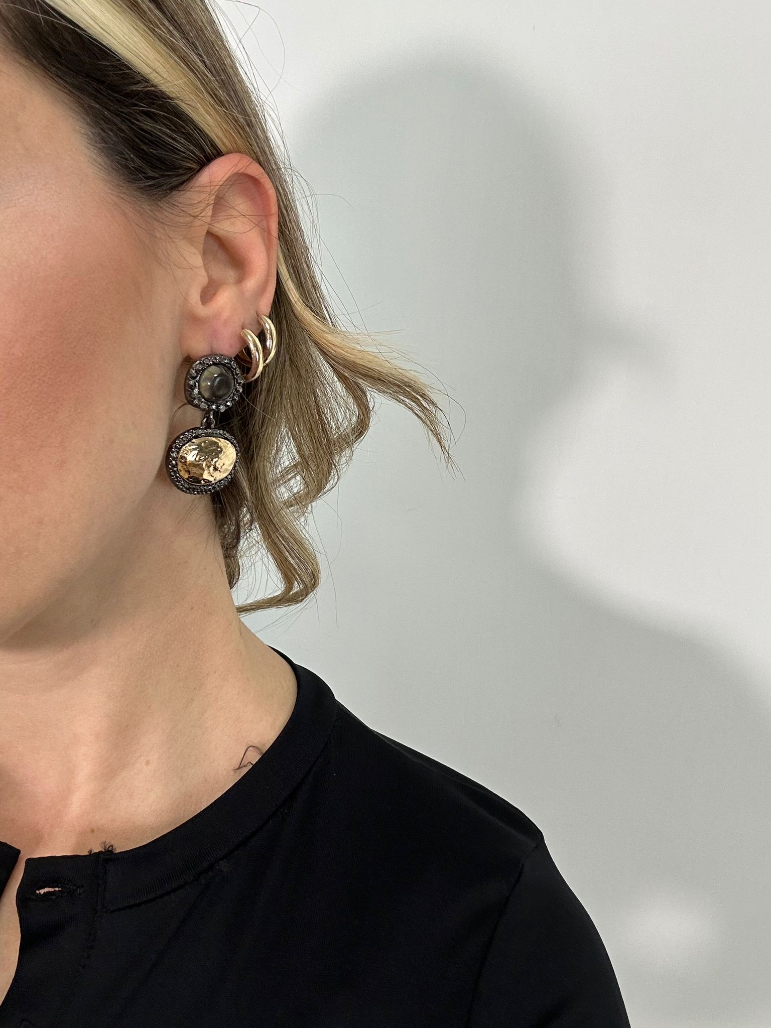 Orecchini pendenti pietra oro