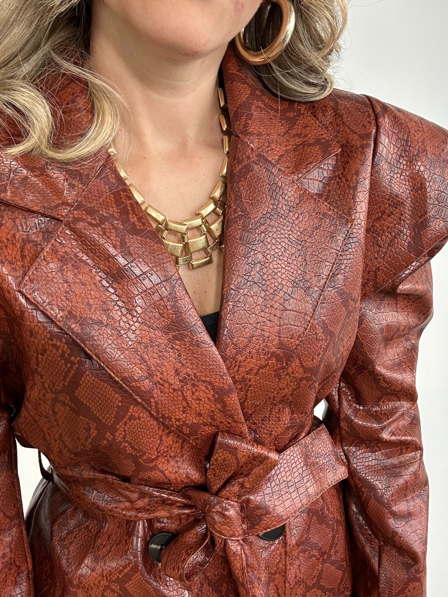 Blazer ecopelle pitonata C26 - Coccio