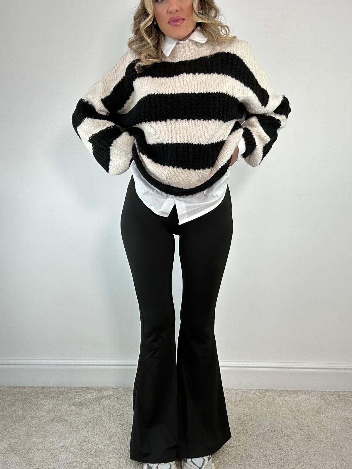 Pantalone a zampa 23500  - Nero