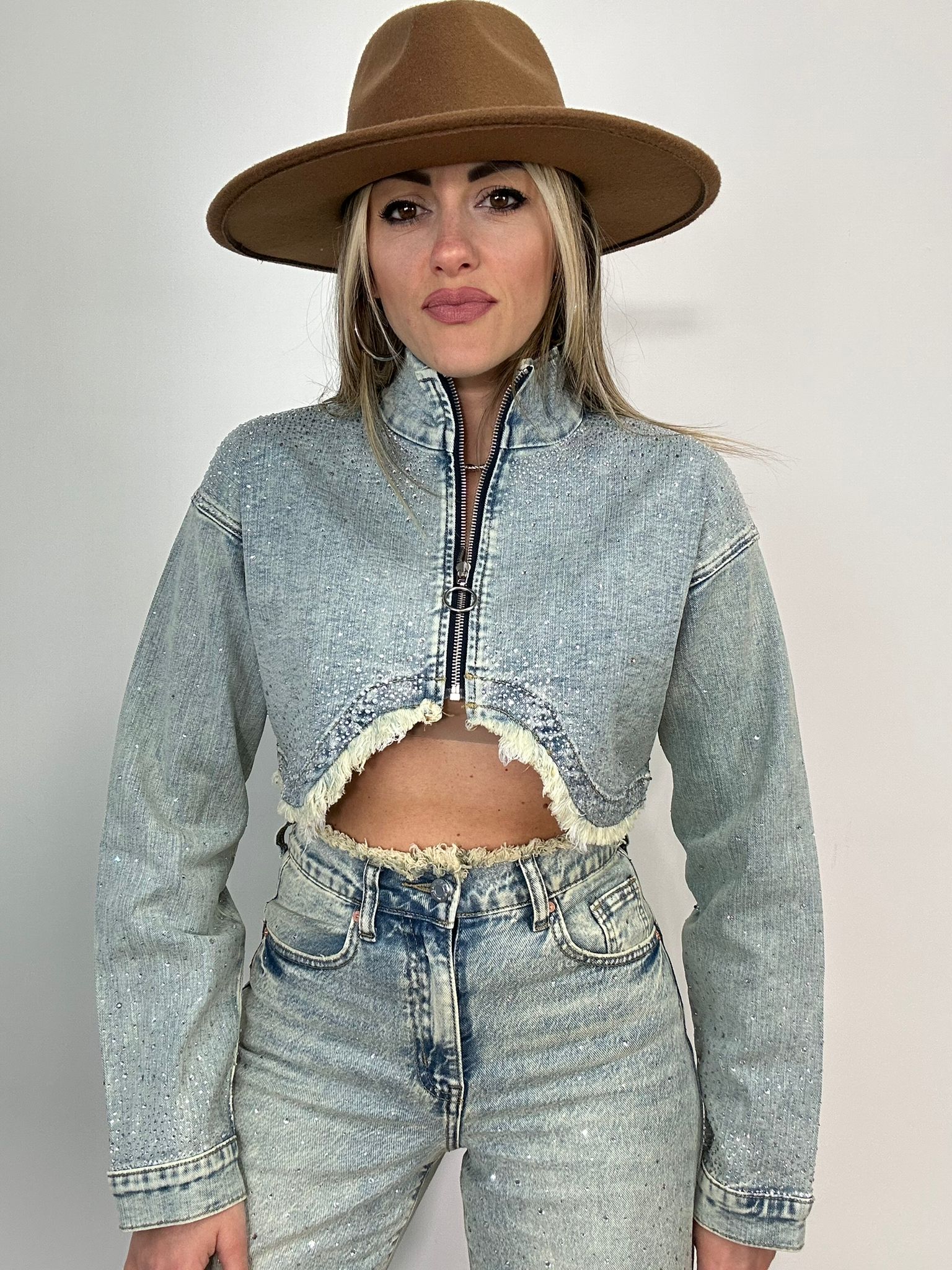 Giacca Crop H3583 - Sabbiato