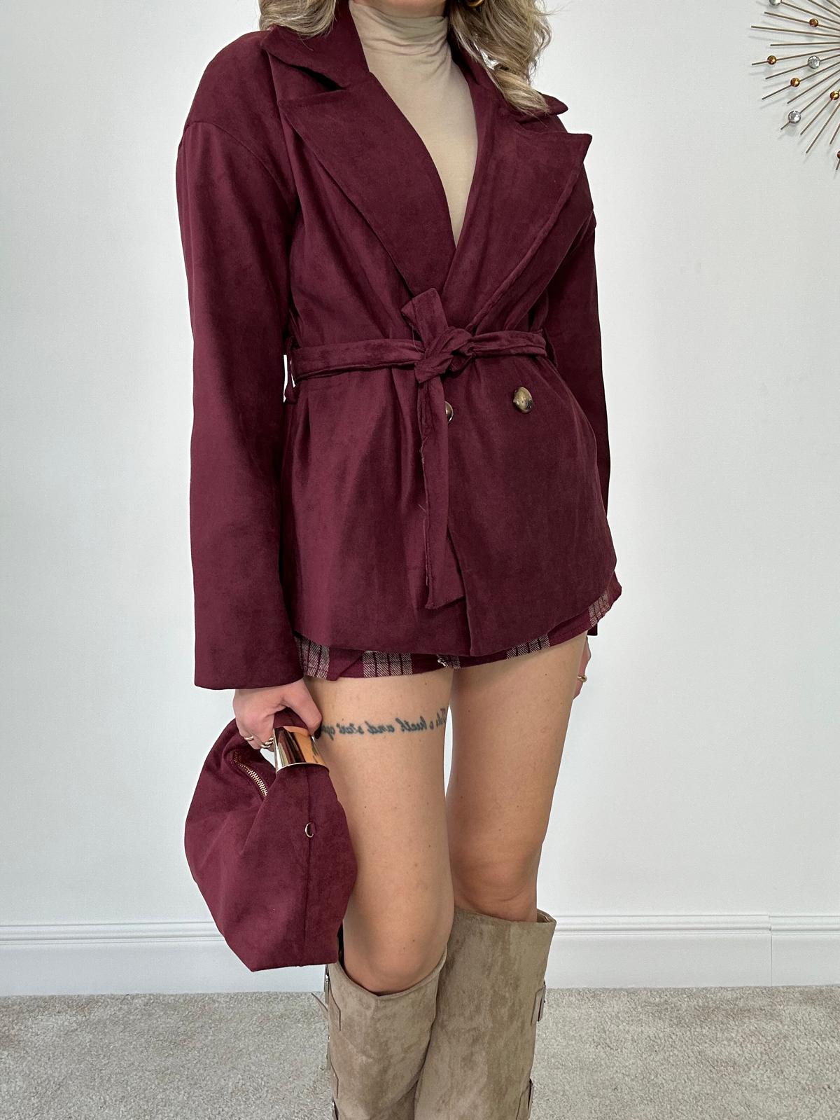 Giacca effetto velluto GI50756 - Bordeaux