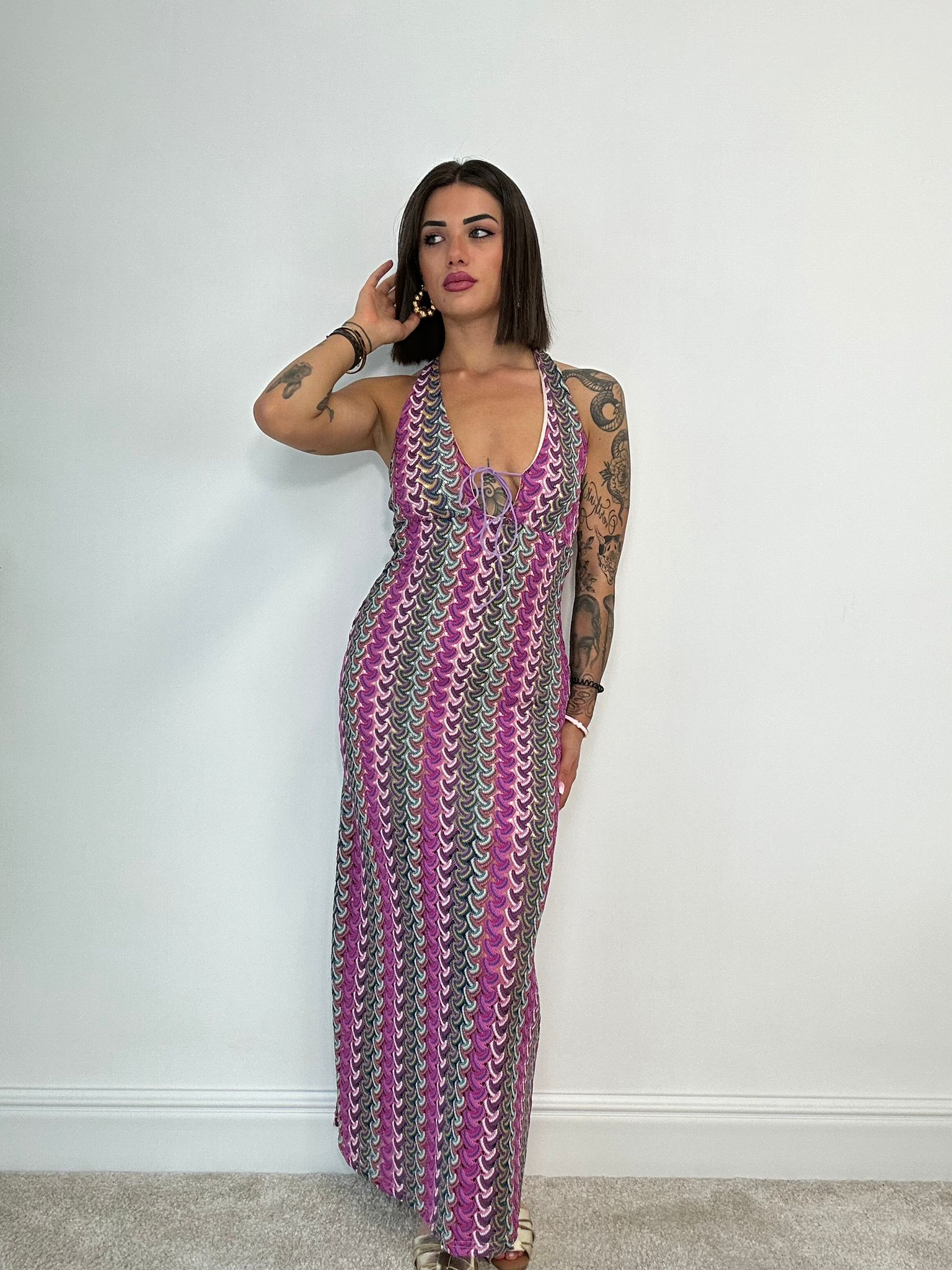Abito Multicolor Scollo retro