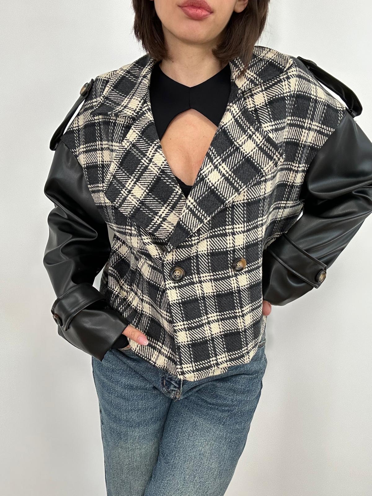 Giacca a Quadri 87517 - Nero