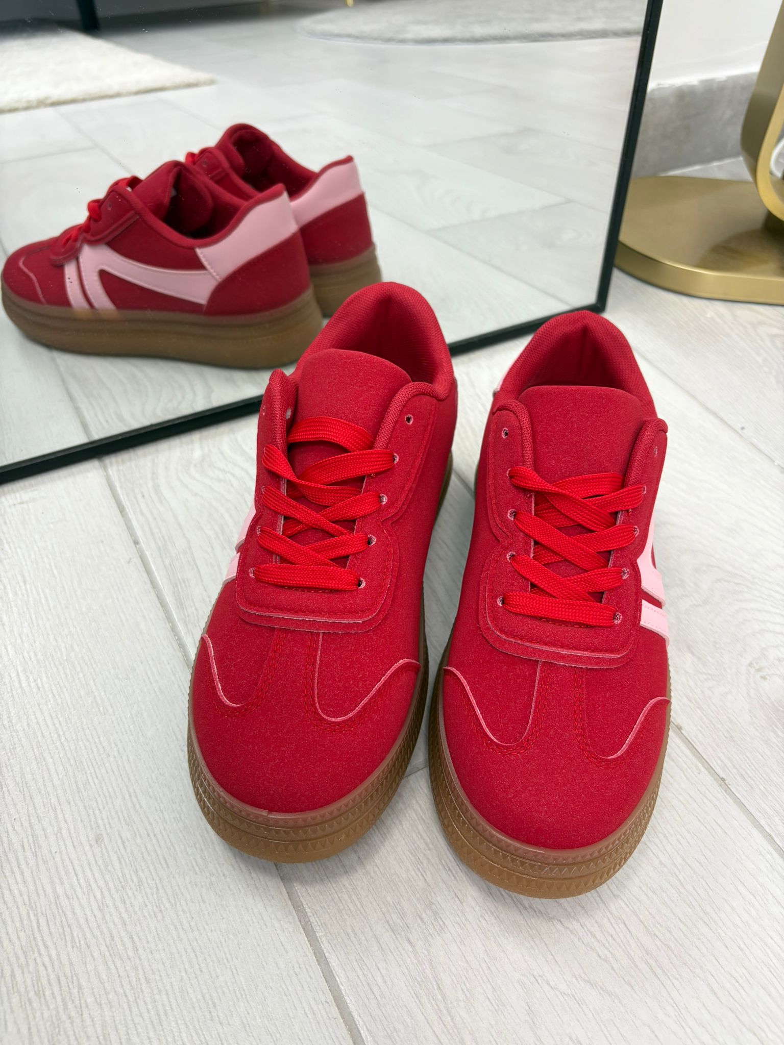 Sneakers mit hoher Sohle - Rot