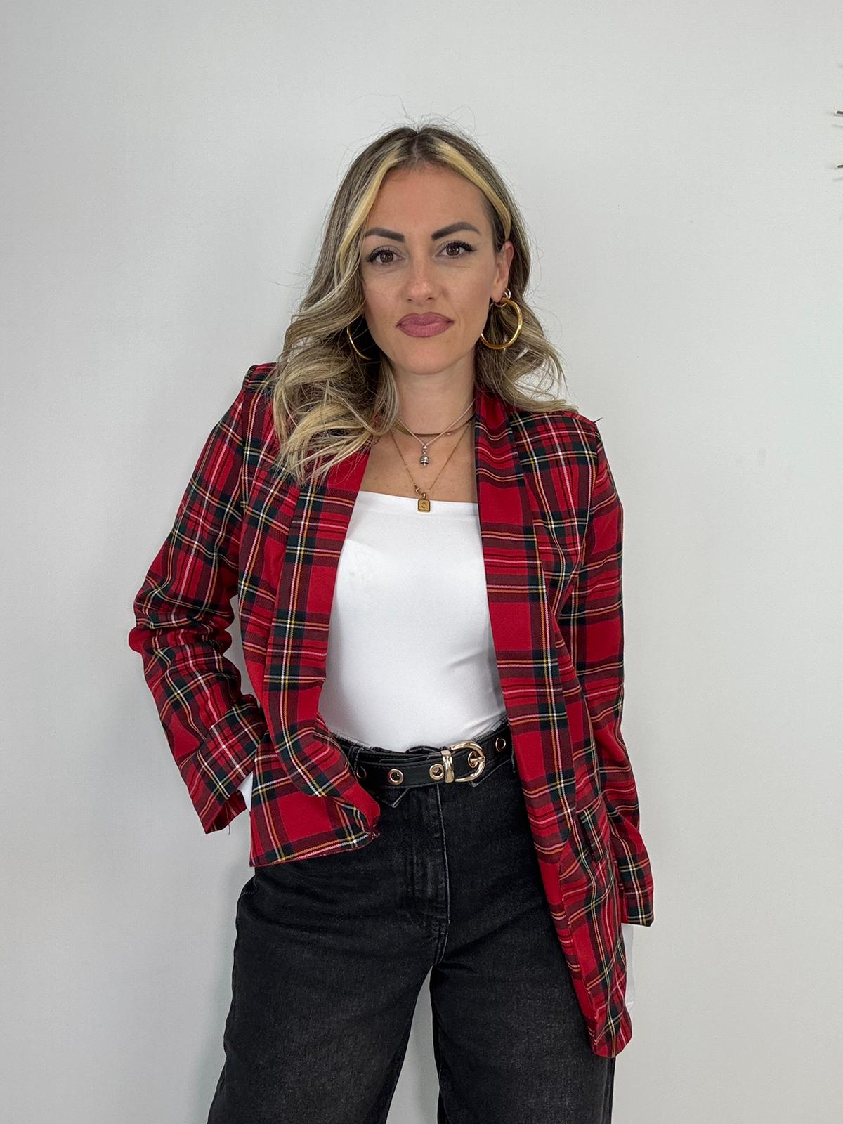 Blazer 30868 scozzese - Rosso