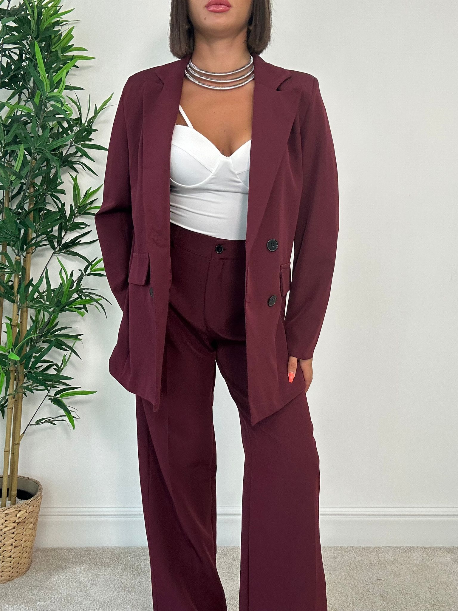 Tailleur Malaga (Blazer Doppio Petto + Pantalone) Bordeaux