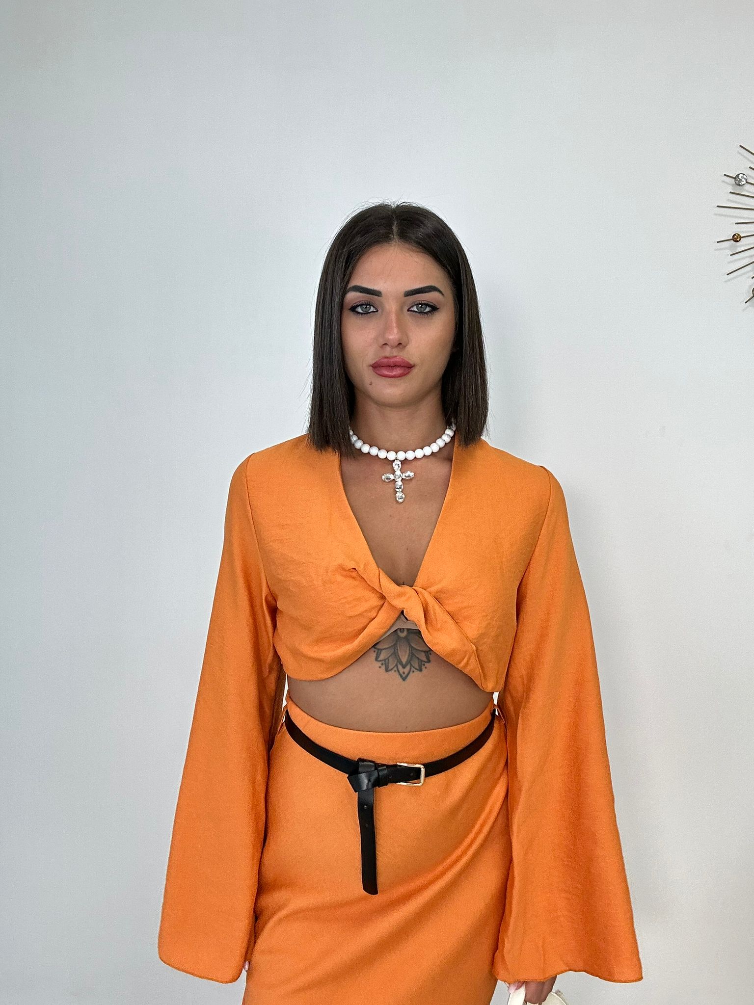 Coordinato Fuerteventura (Top Crop + Gonna) Arancione
