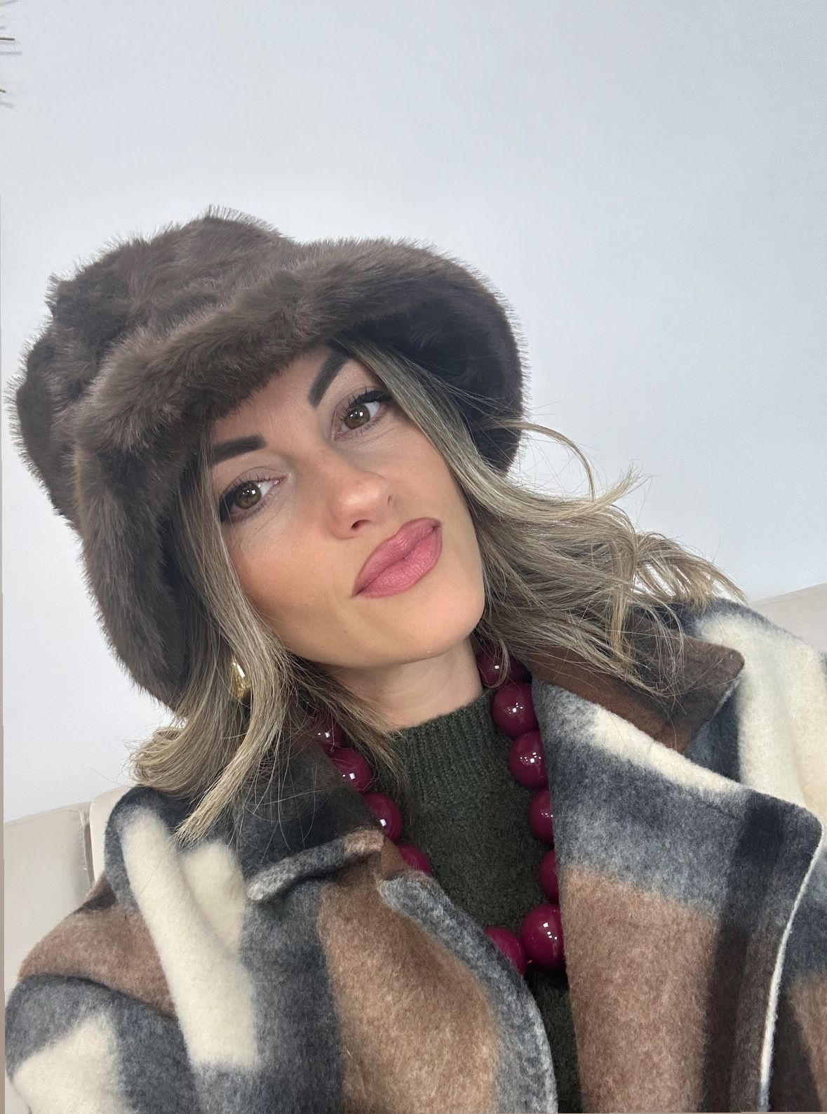 Fischerhut aus Kunstpelz – Braun