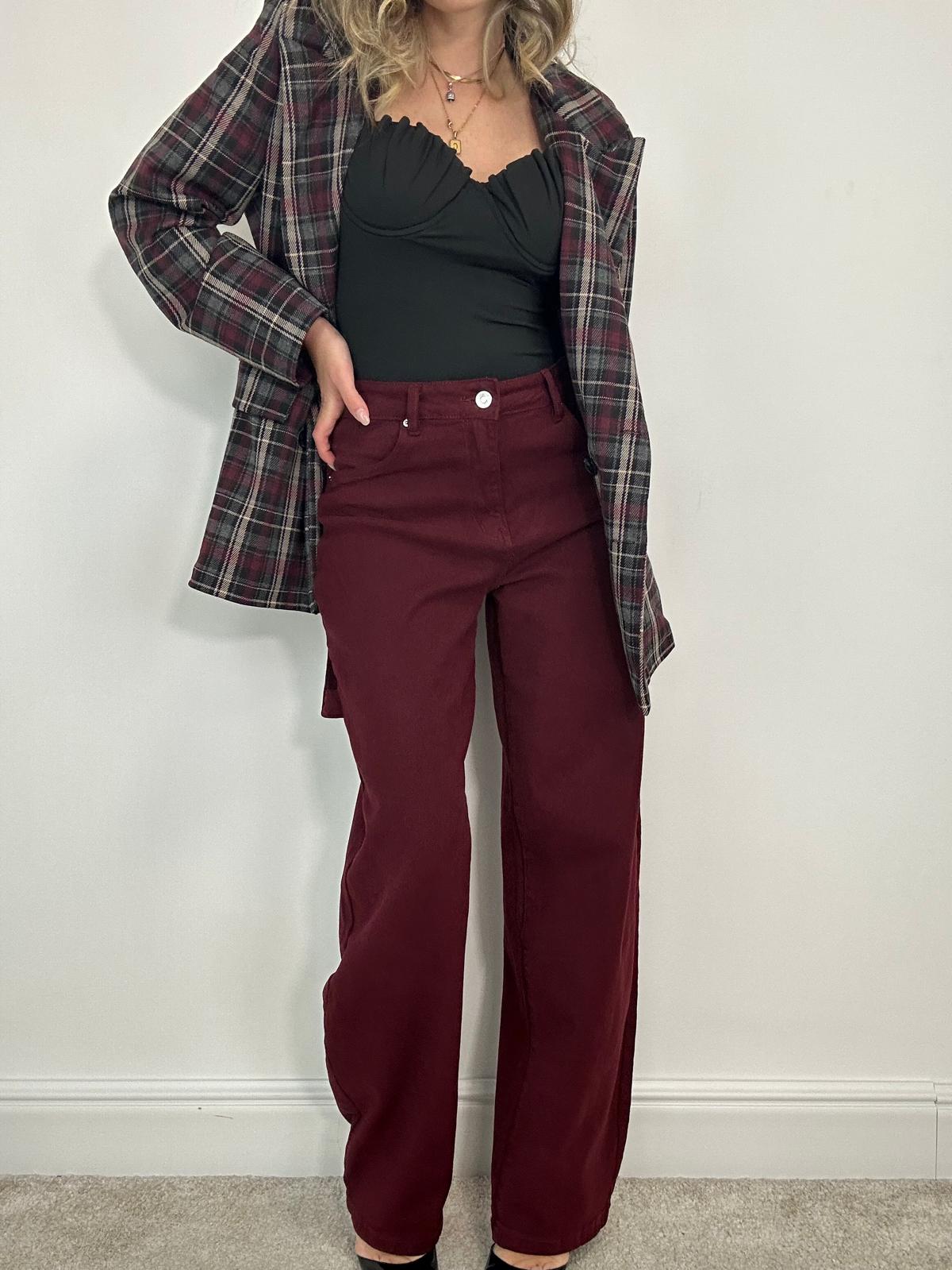 Jeans Wide Balloon 8948-130 - Bordeaux