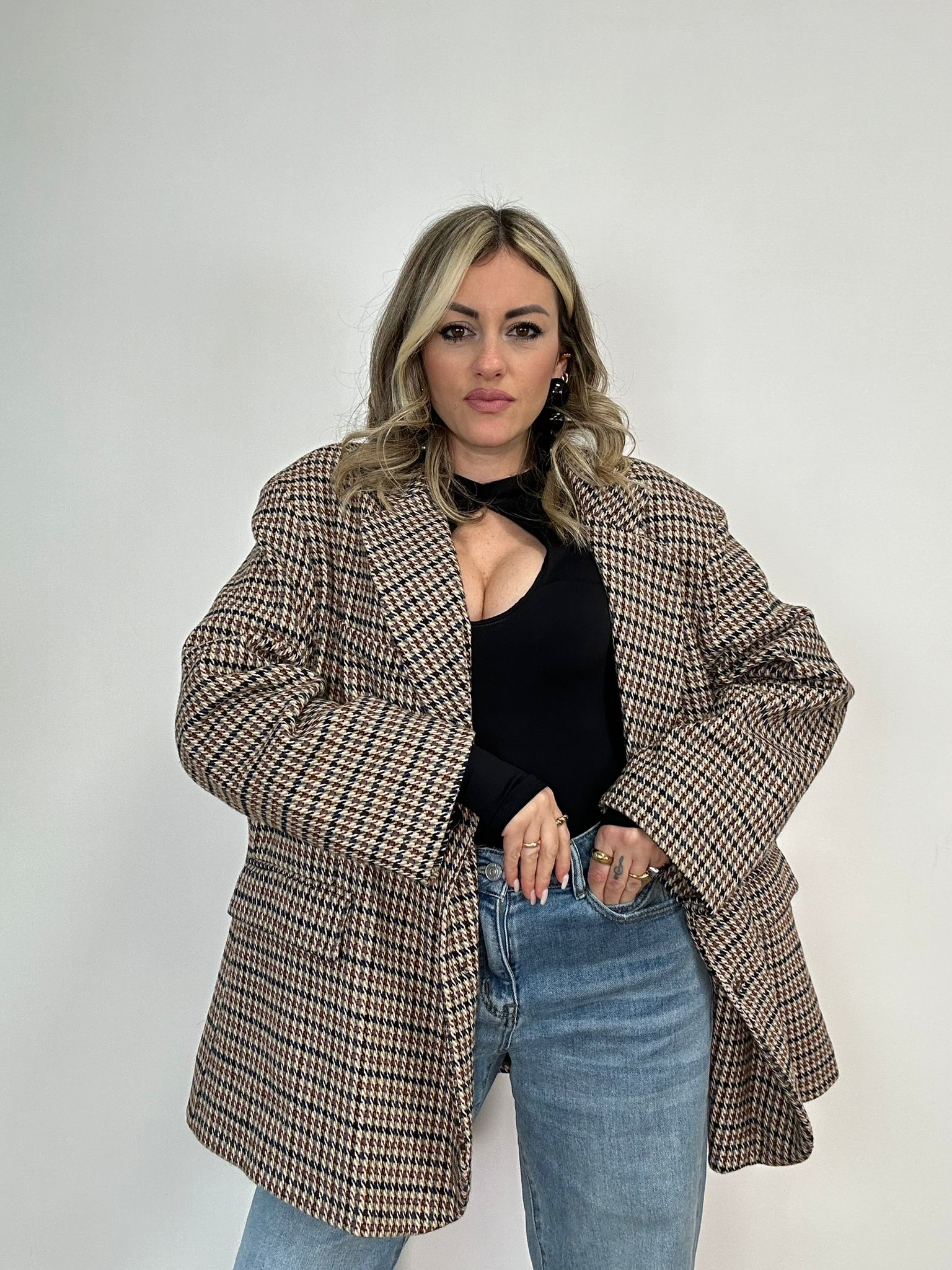 Blazer Pied de poule GC02 - Beige