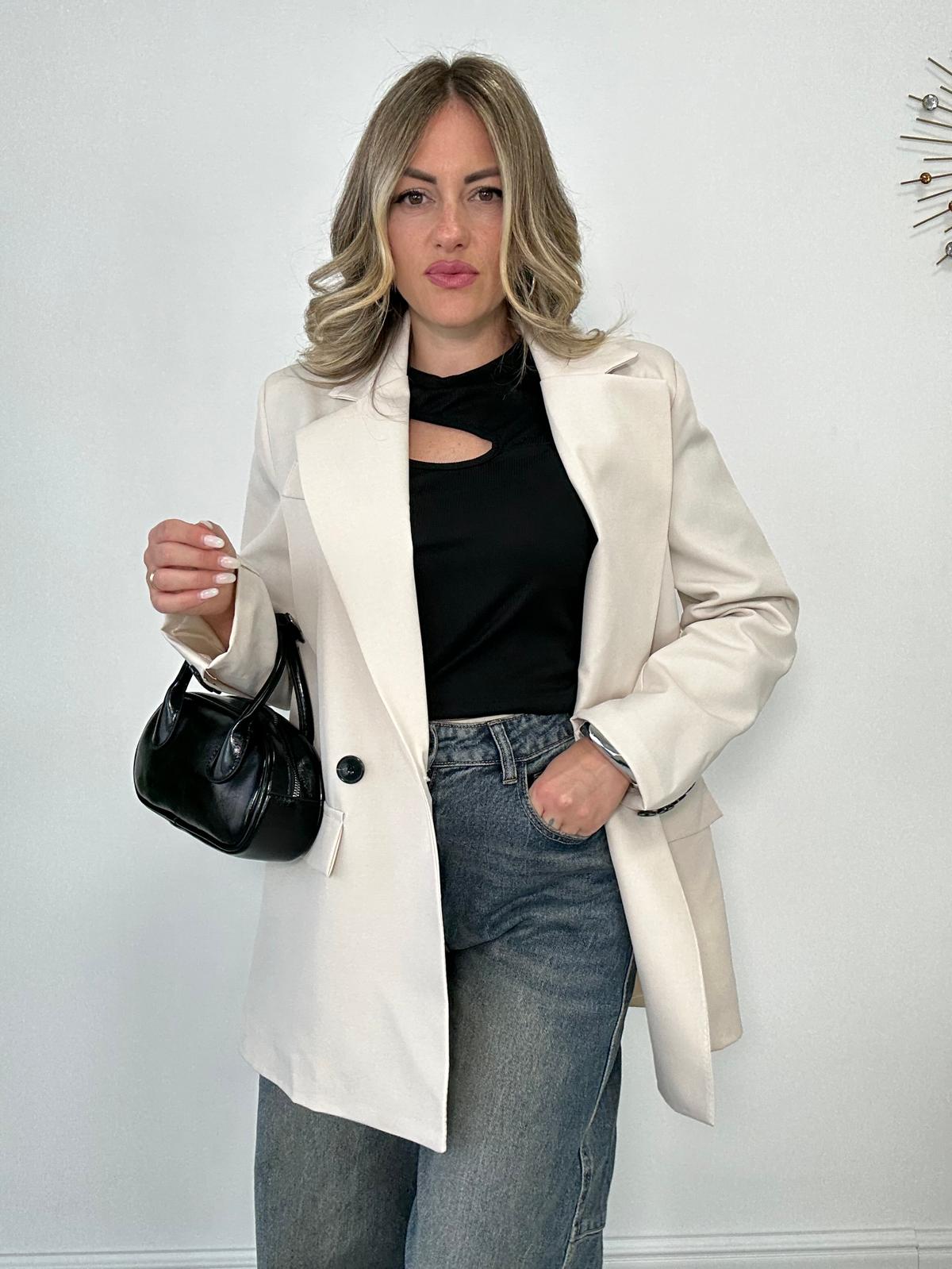 Blazer doppio bottone - Panna