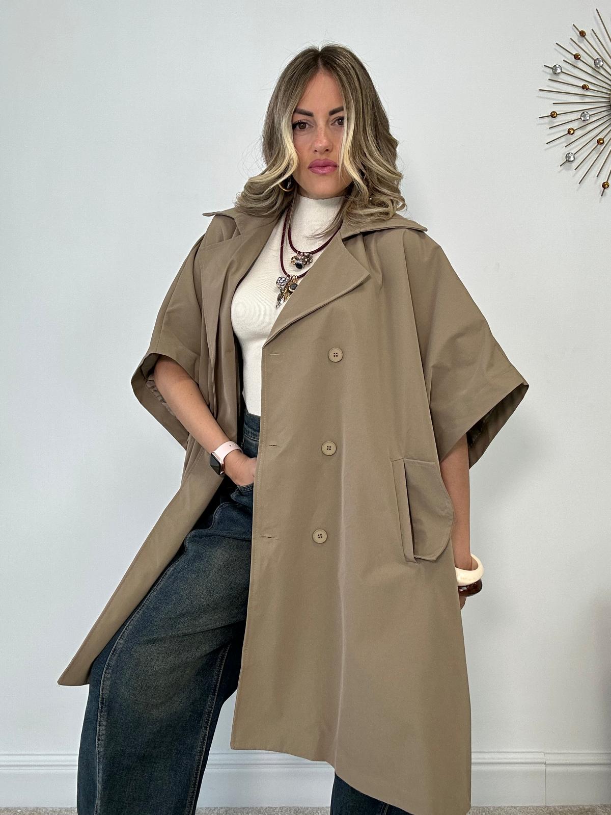 Trench Mezza Manica - Beige Scuro