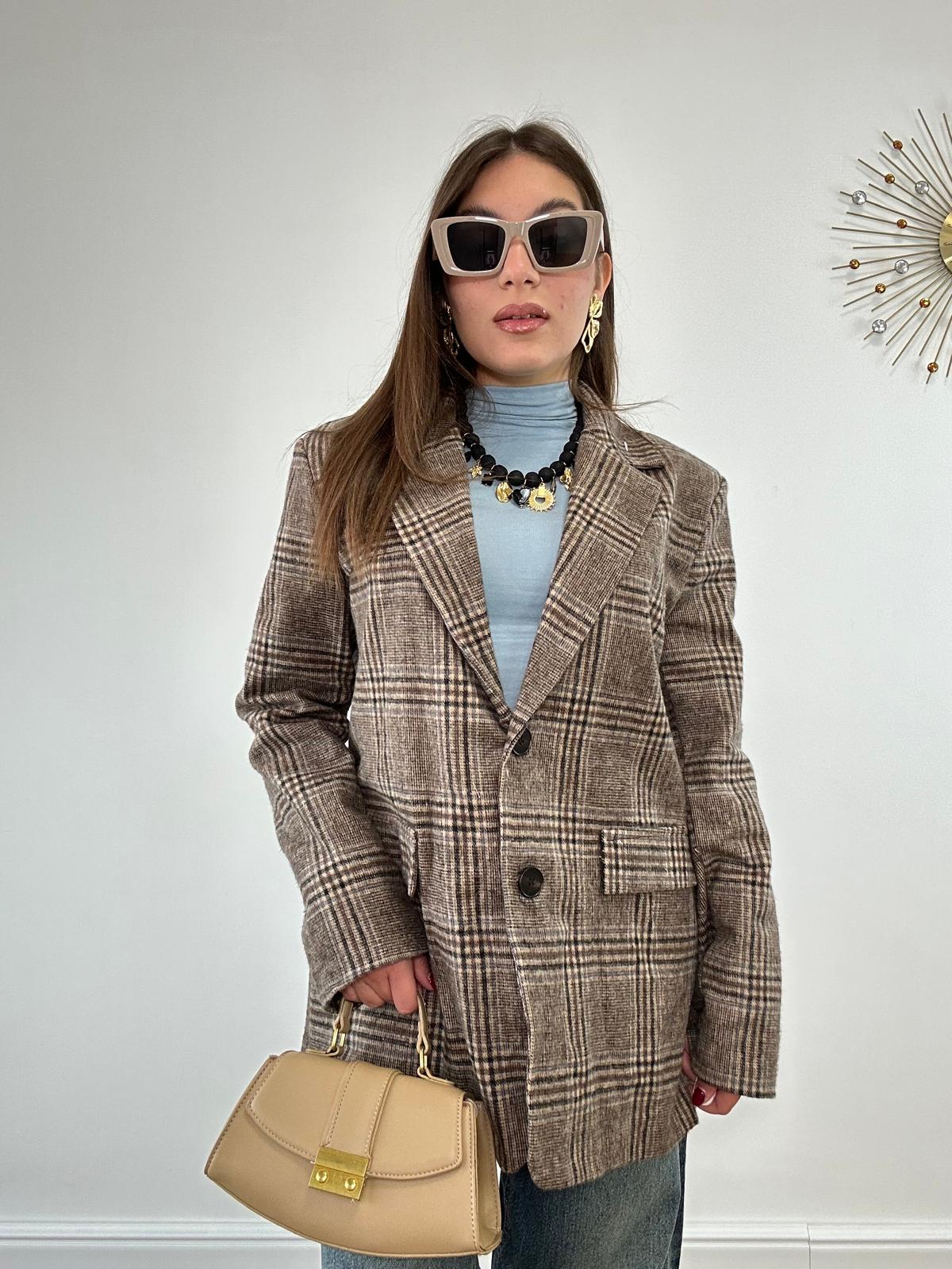 Blazer Scozzese 25752 - Beige e Marrone