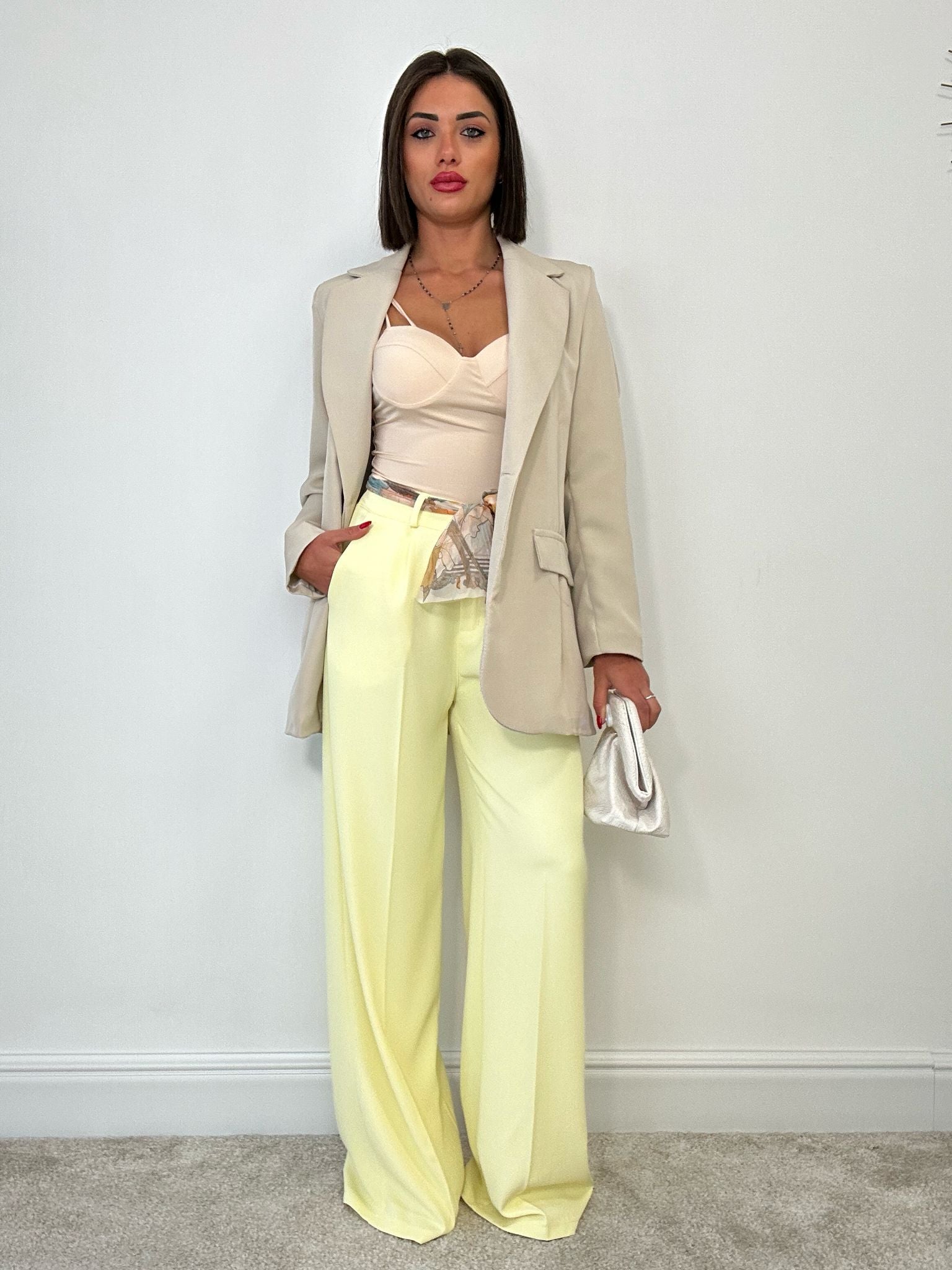 Pantalone Classico con Foulard - Giallo