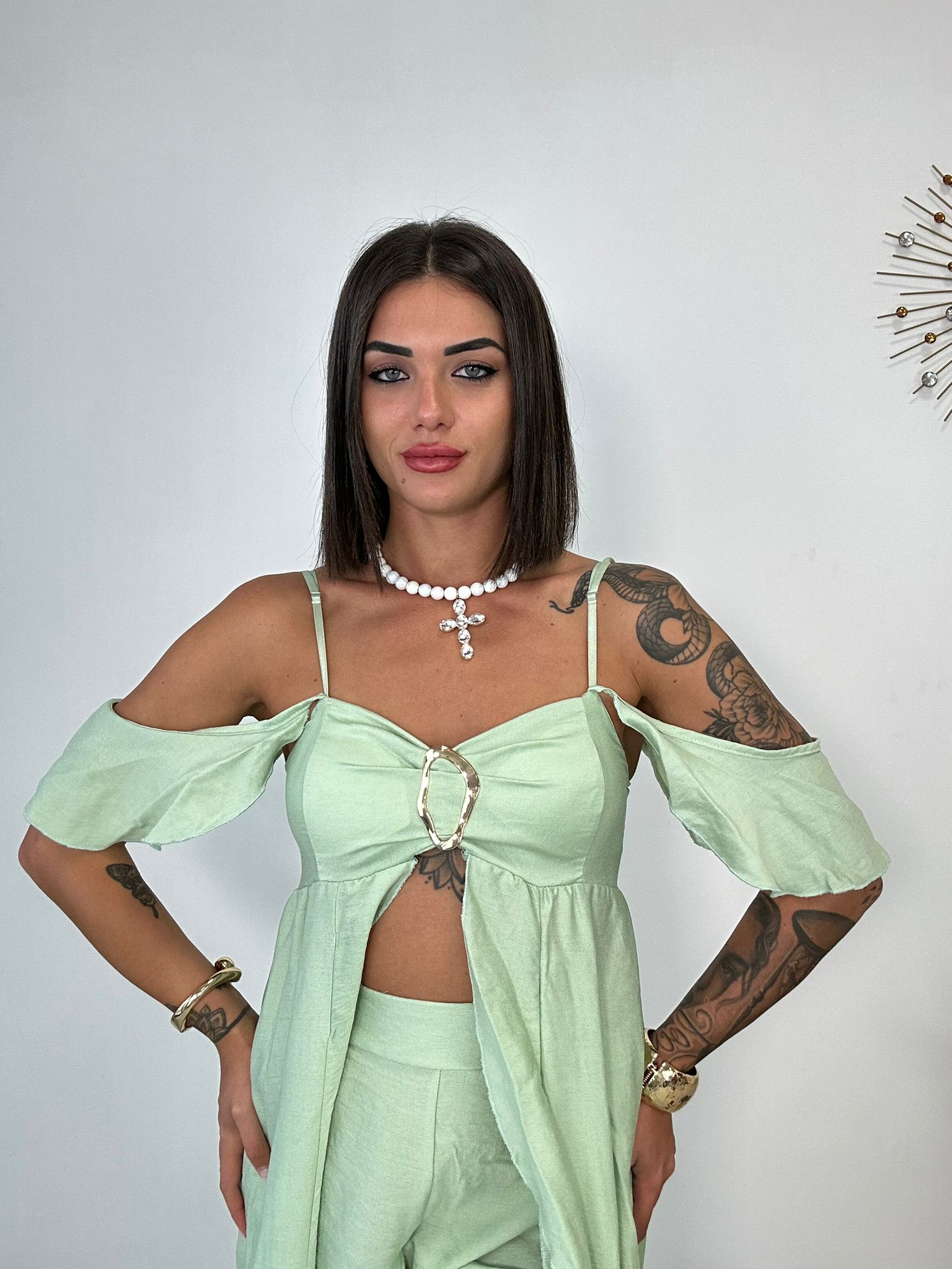 Coordinato Tahiti (Top Lungo + Pantaloncino) Verde