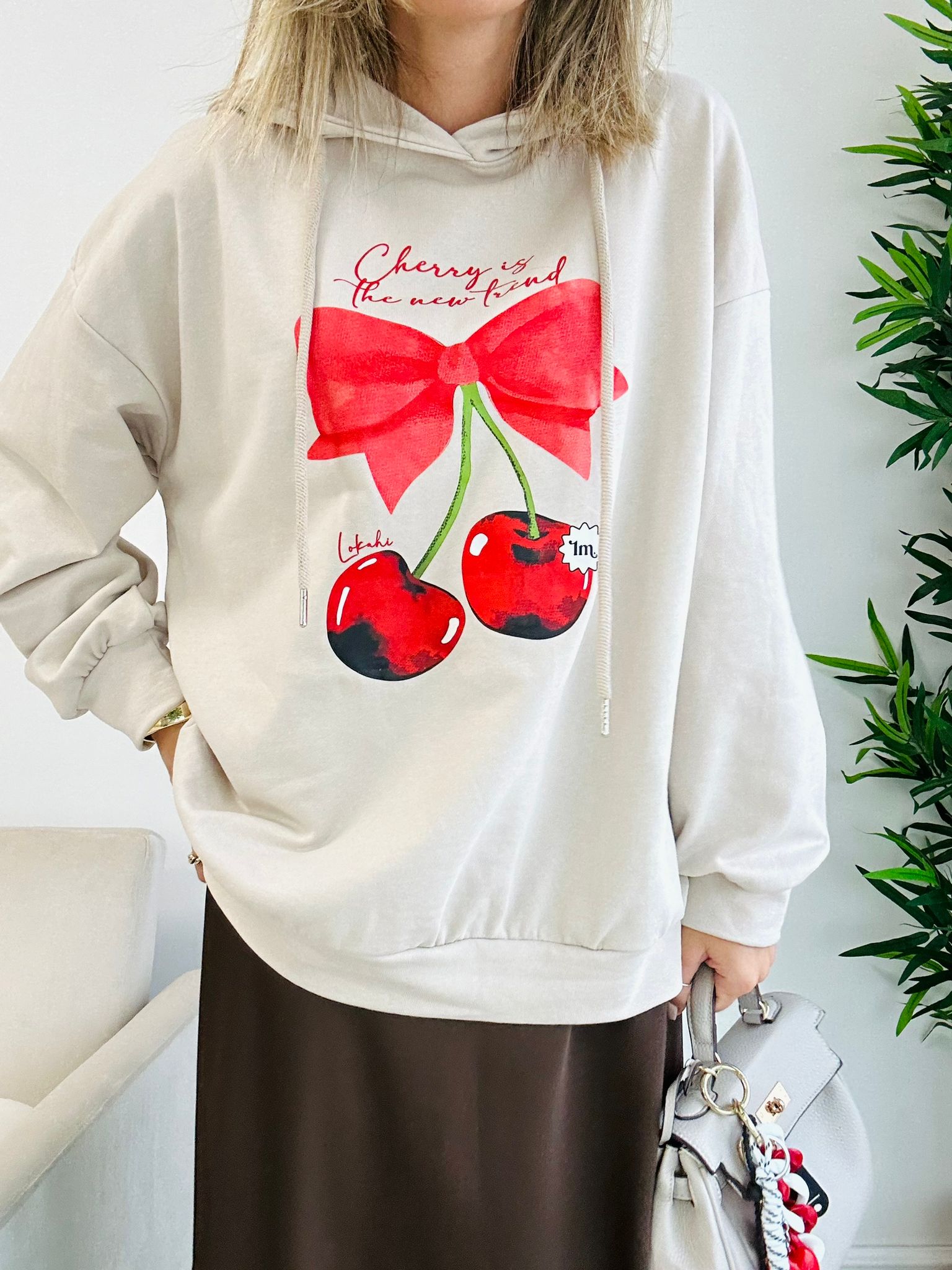 Sweat Cerise - Beige