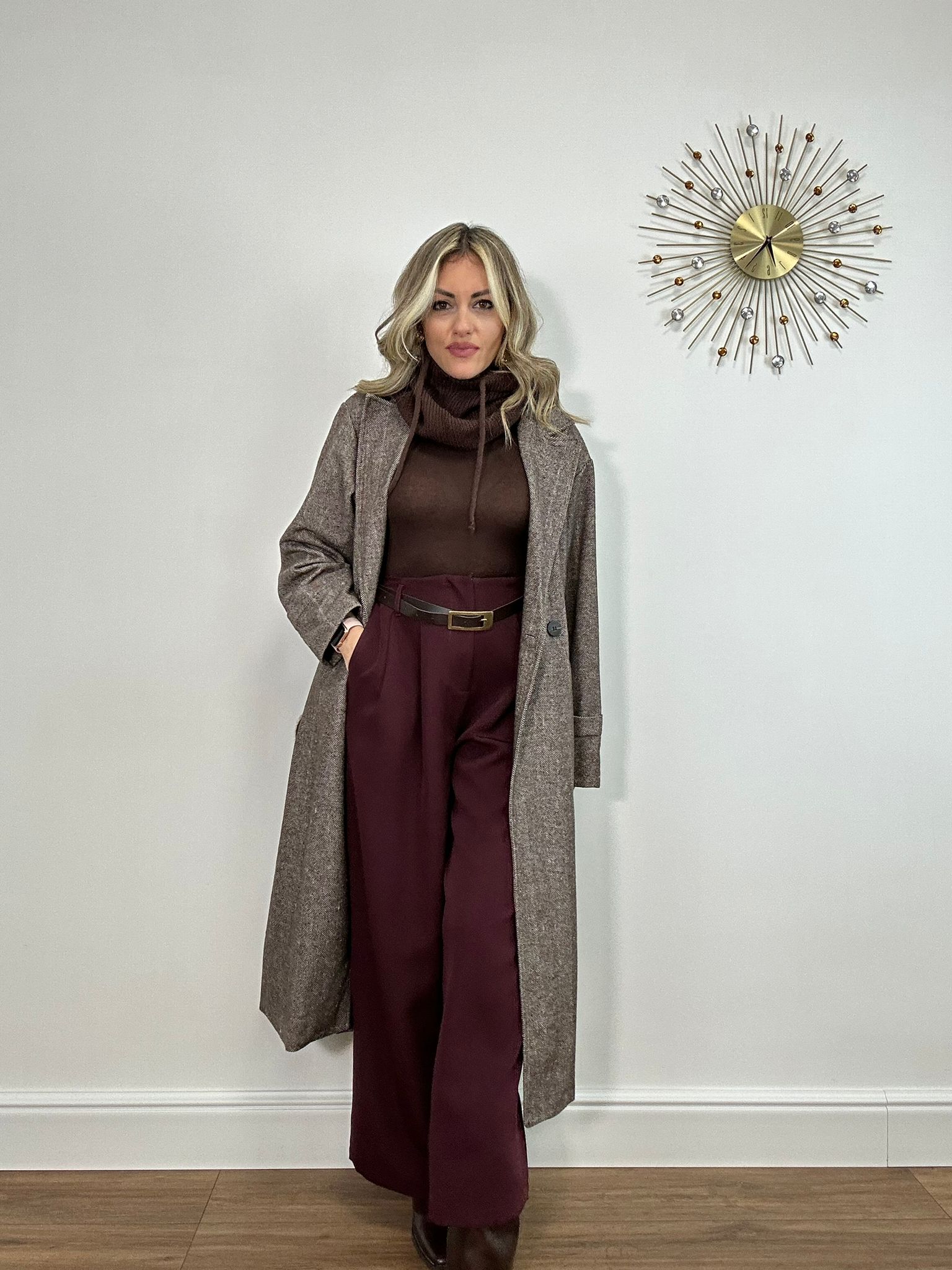 Pantalone 2323 a palazzo - Bordeaux