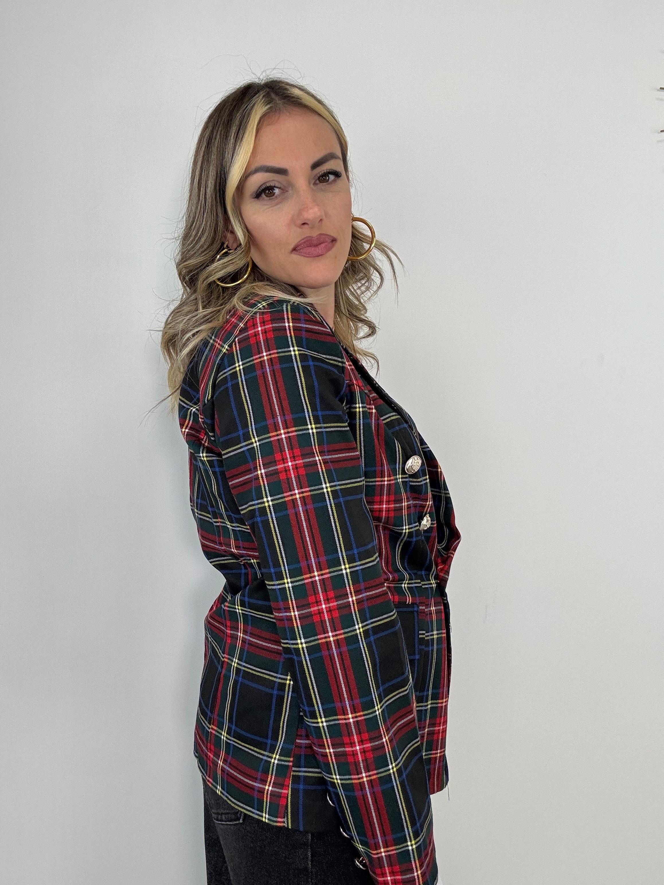 Blazer my8665 scozzese - Nero