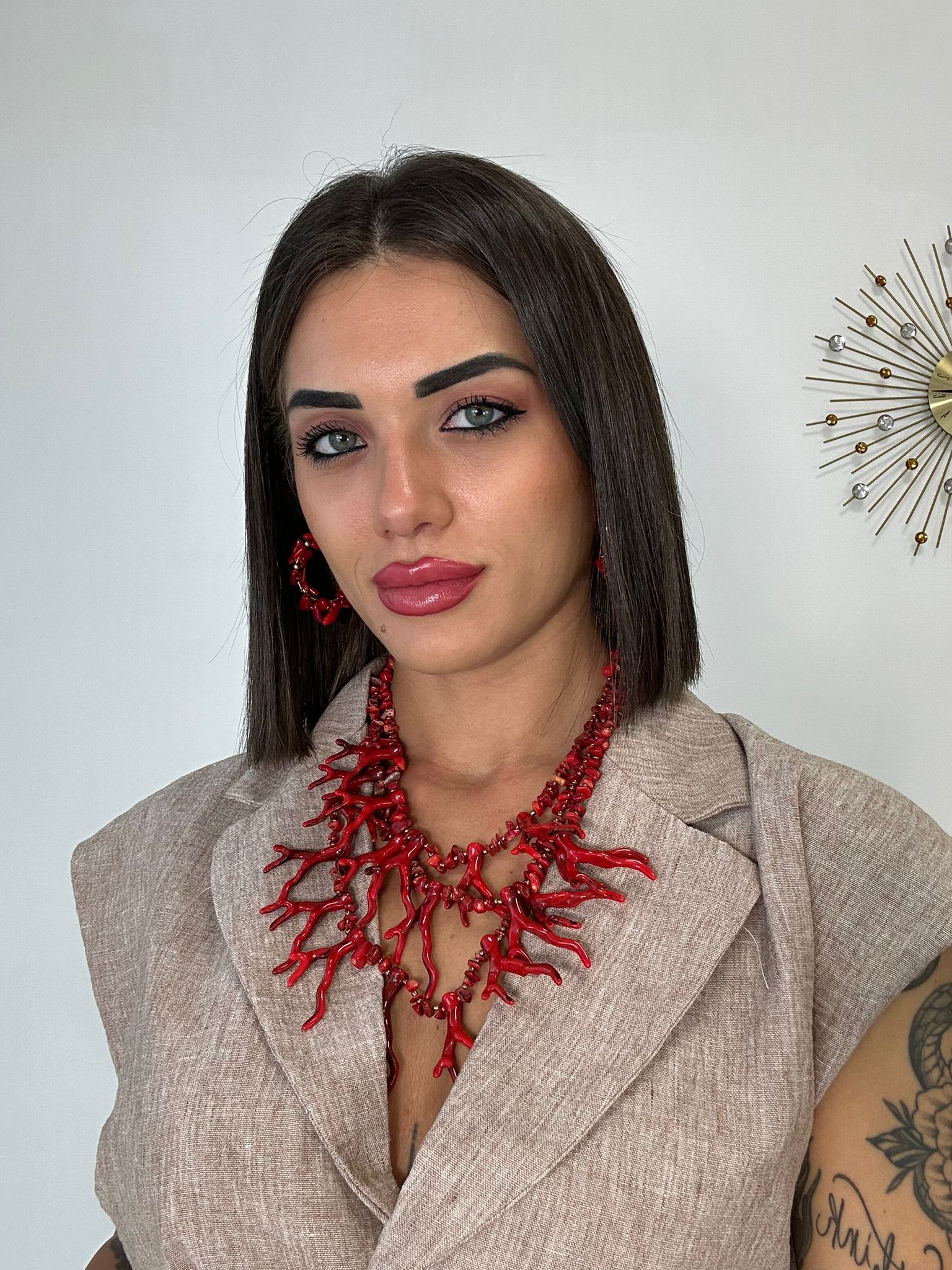 Collana con corallo - Rosso