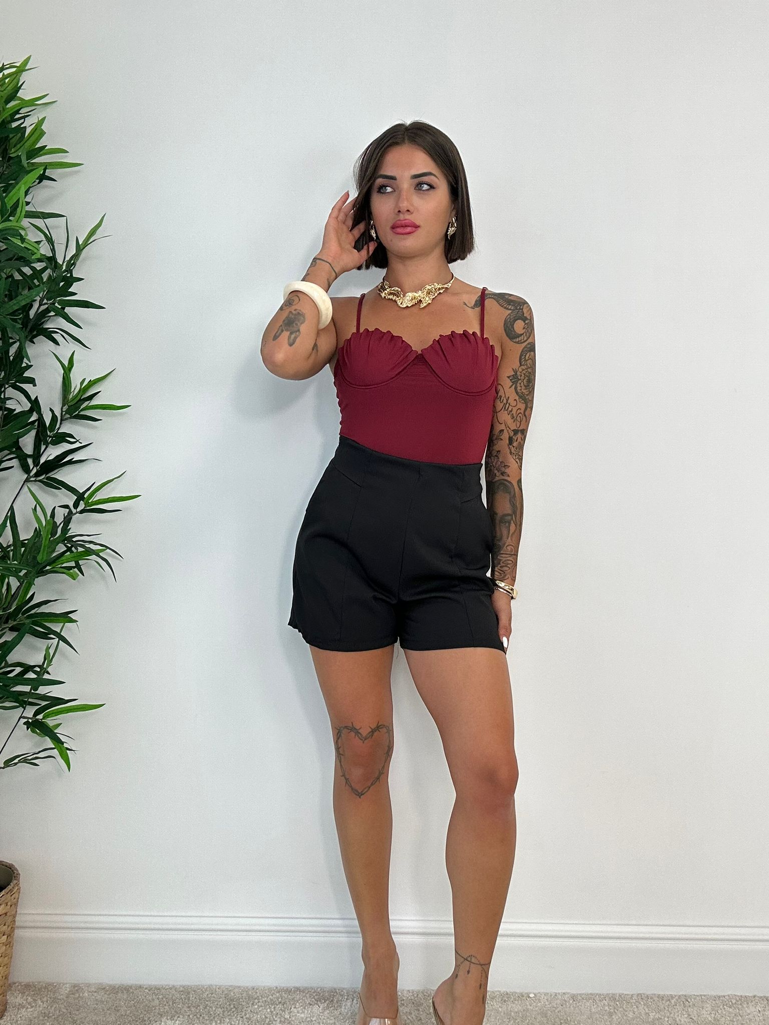 Pantaloncino con cerniera - Nero