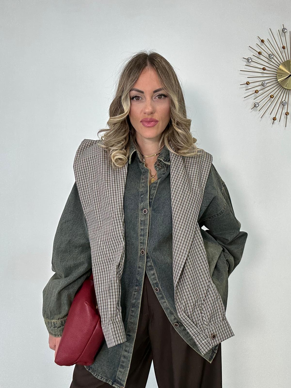 Maxi camicia denim MC926 - sabbiata vintage