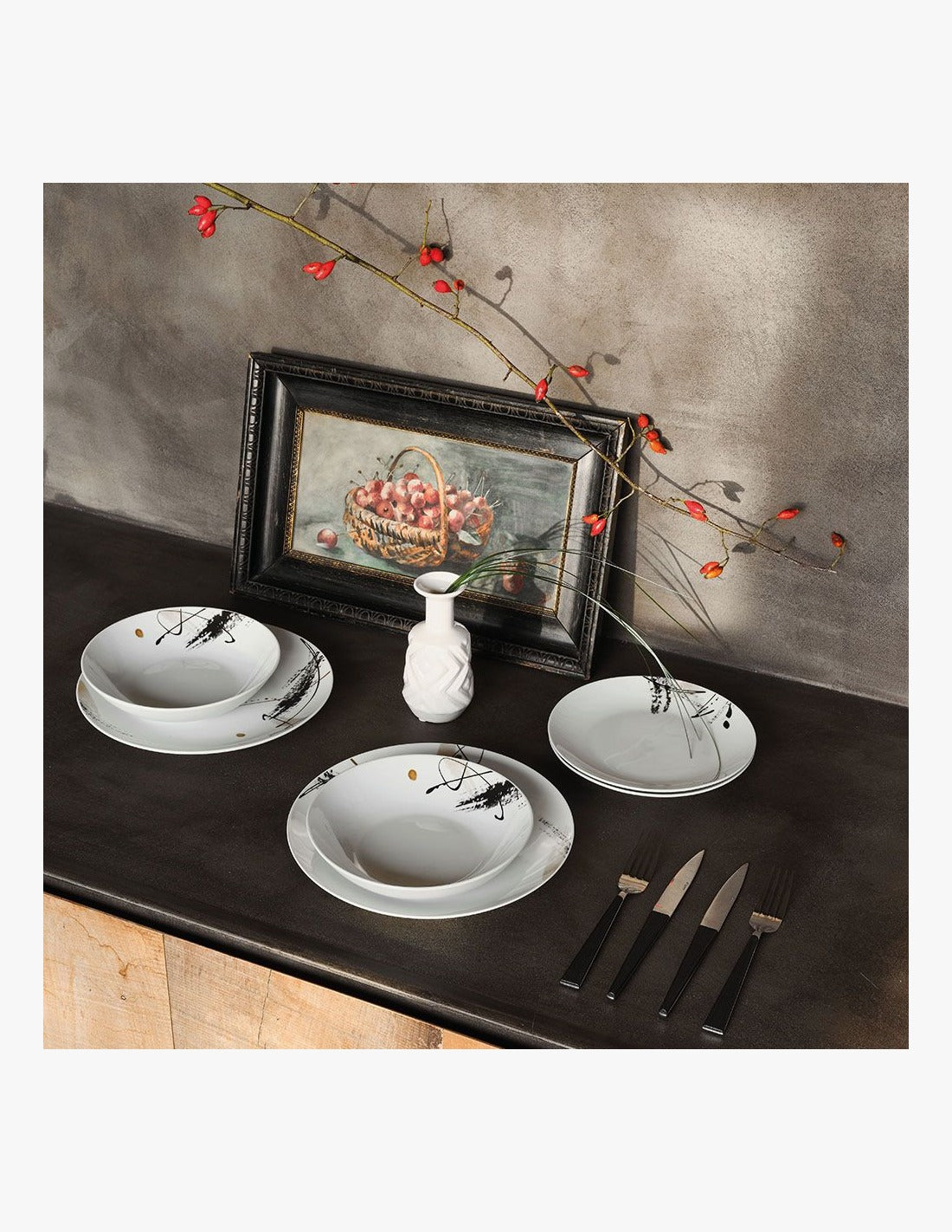 SERVIZIO PIATTO CERAMICA 18pz POIVRE MADISON