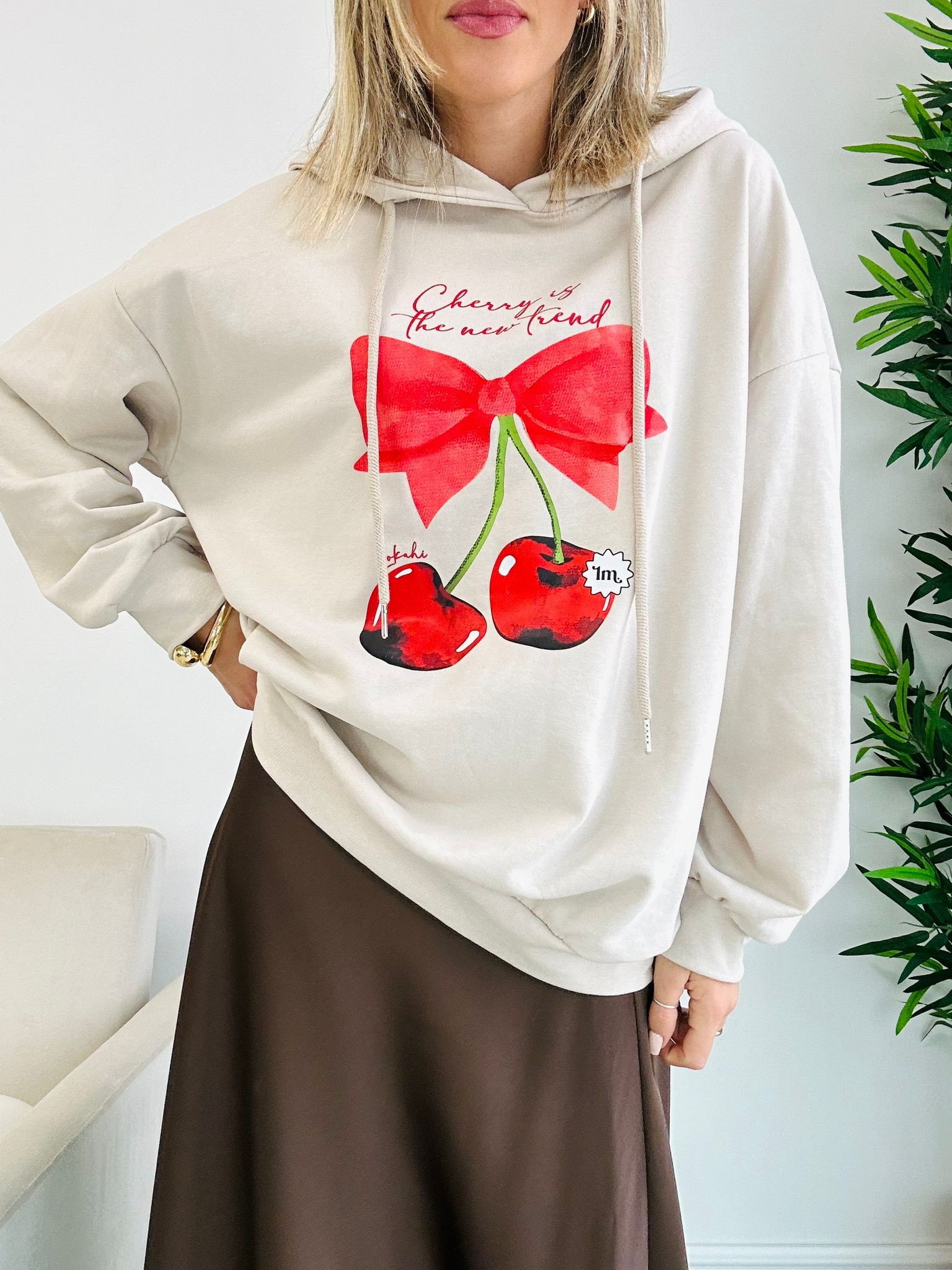 Sweat Cerise - Beige