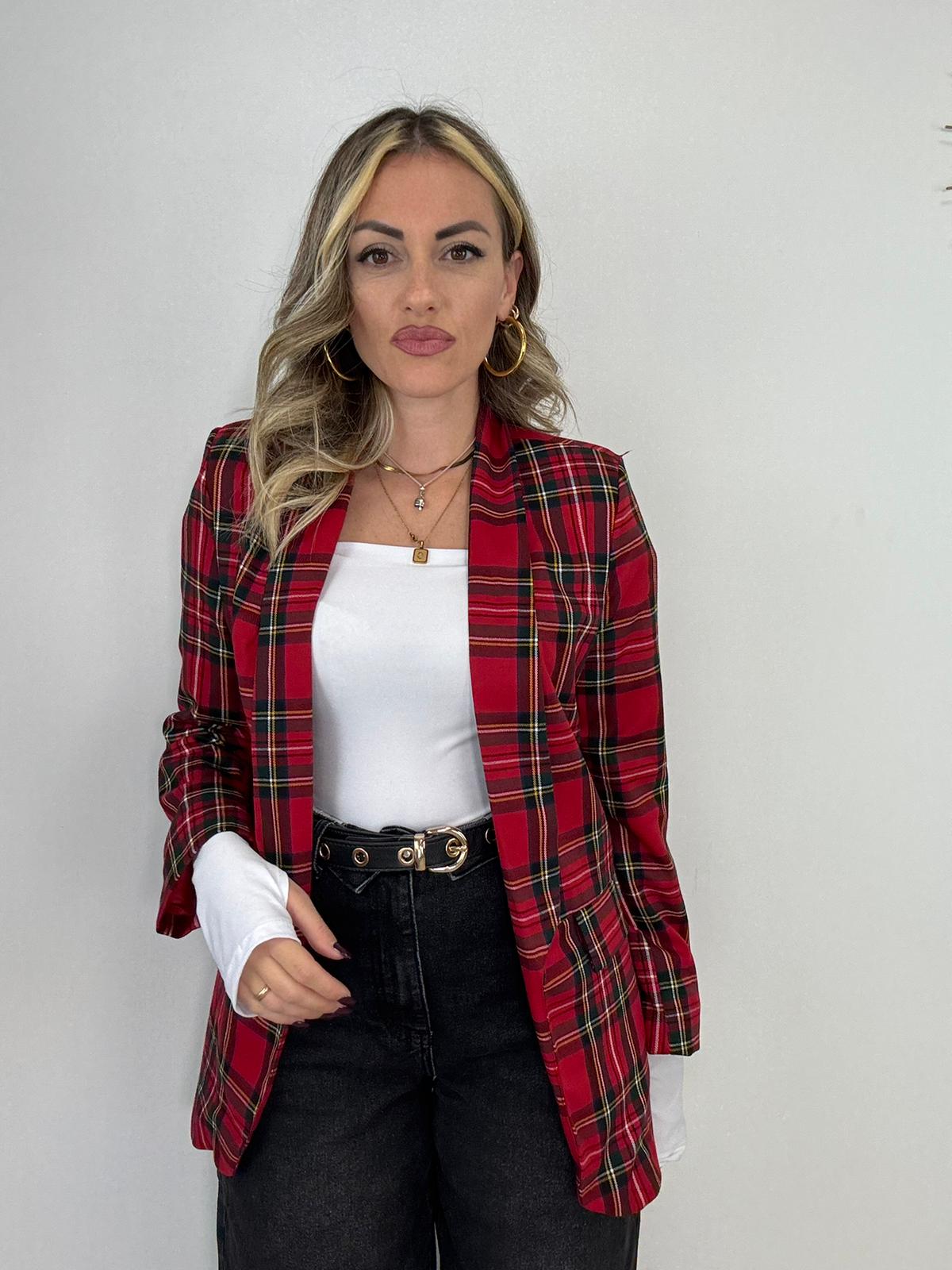 Blazer 30868 scozzese - Rosso