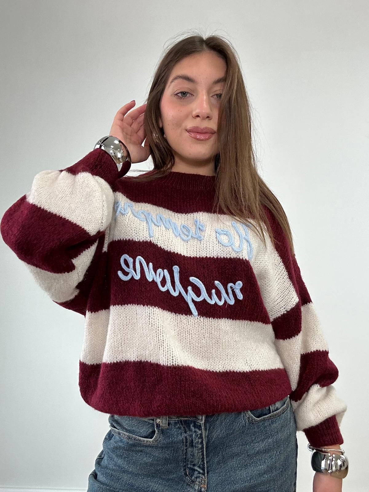 Maglione "Ho sempre ragione" A3130 - Bordeaux