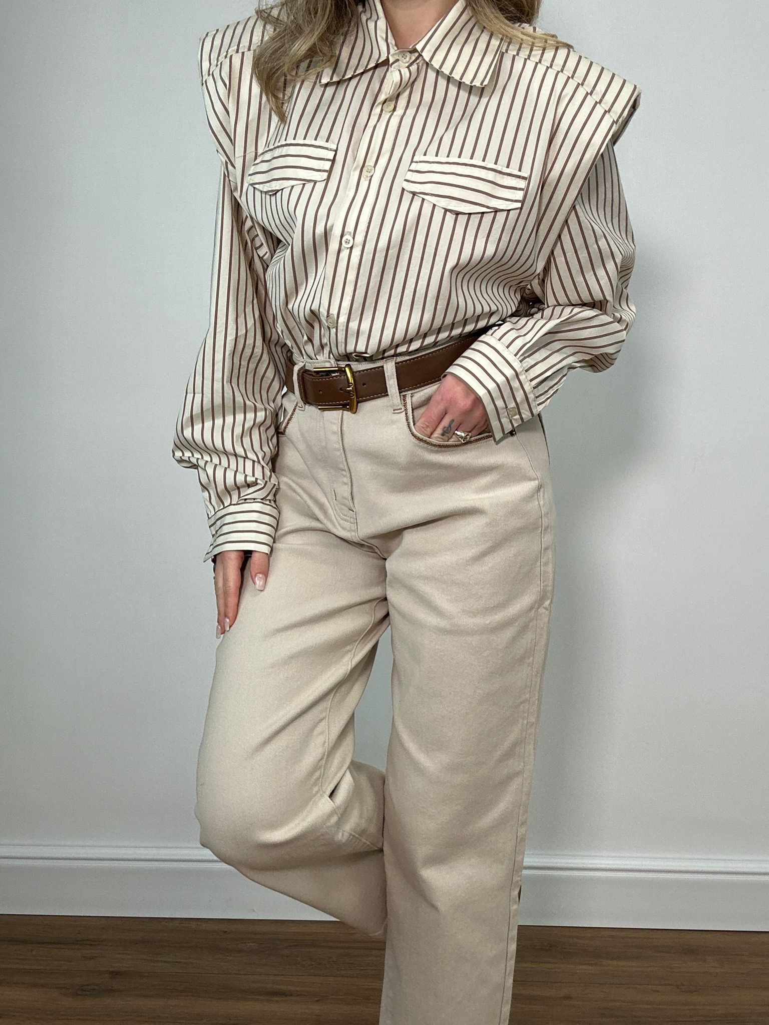 Jeans Mom Fit 32637 - Beige