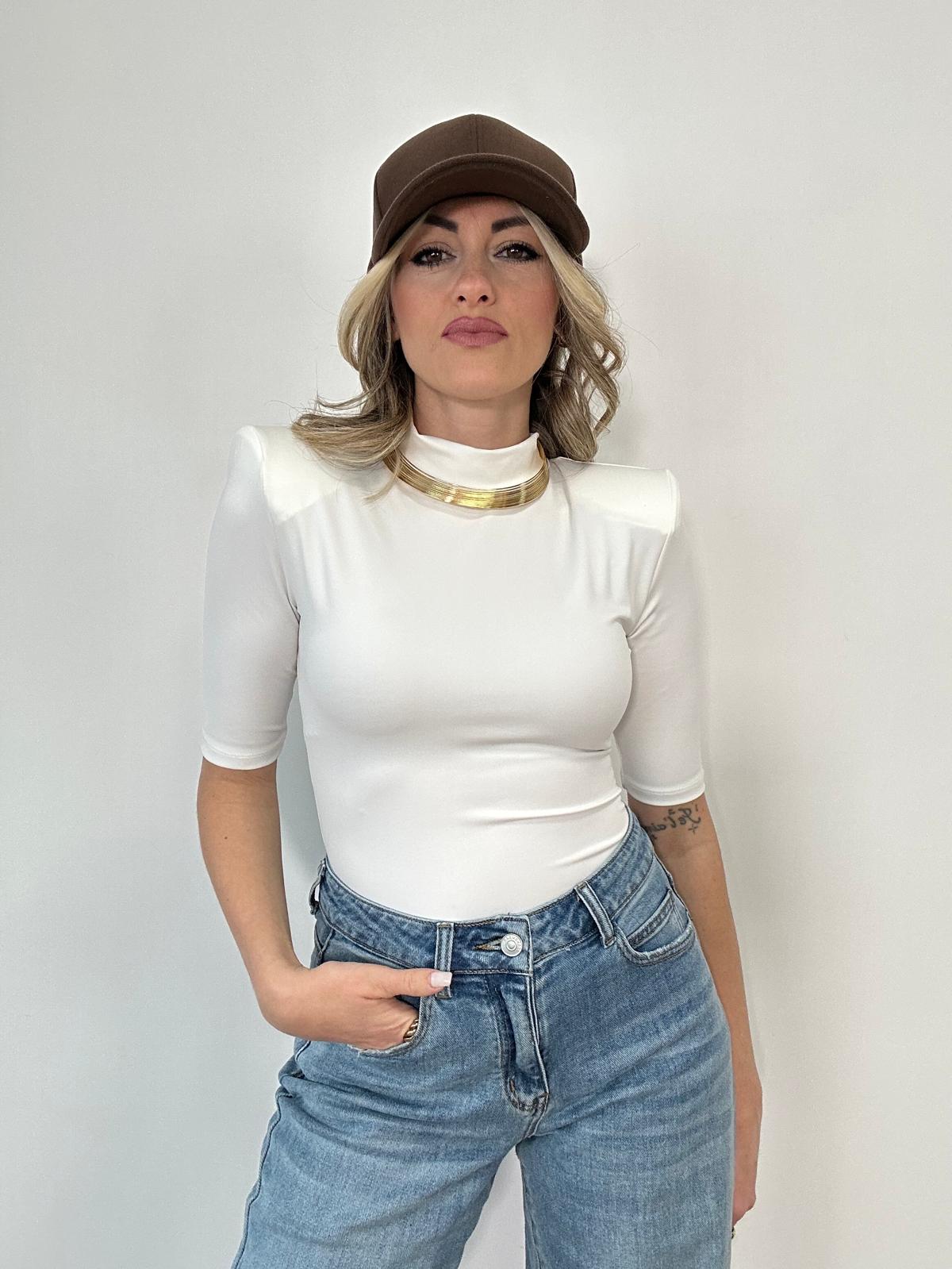 Body 11897 con spalline - Bianco