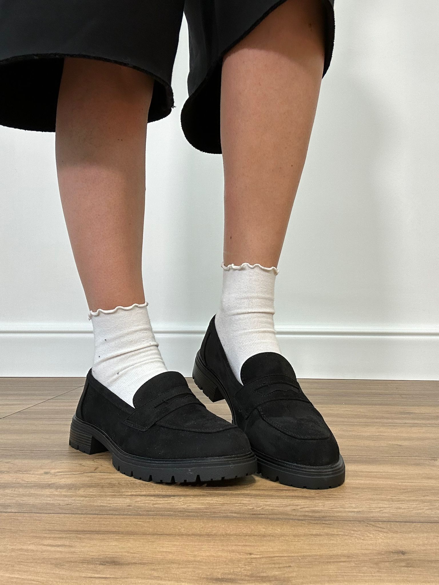 Mocassino effetto velluto YL208 - Nero