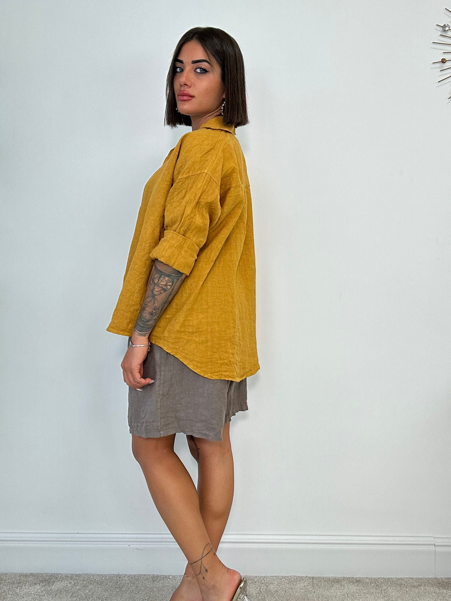 Camicia in Lino - Senape