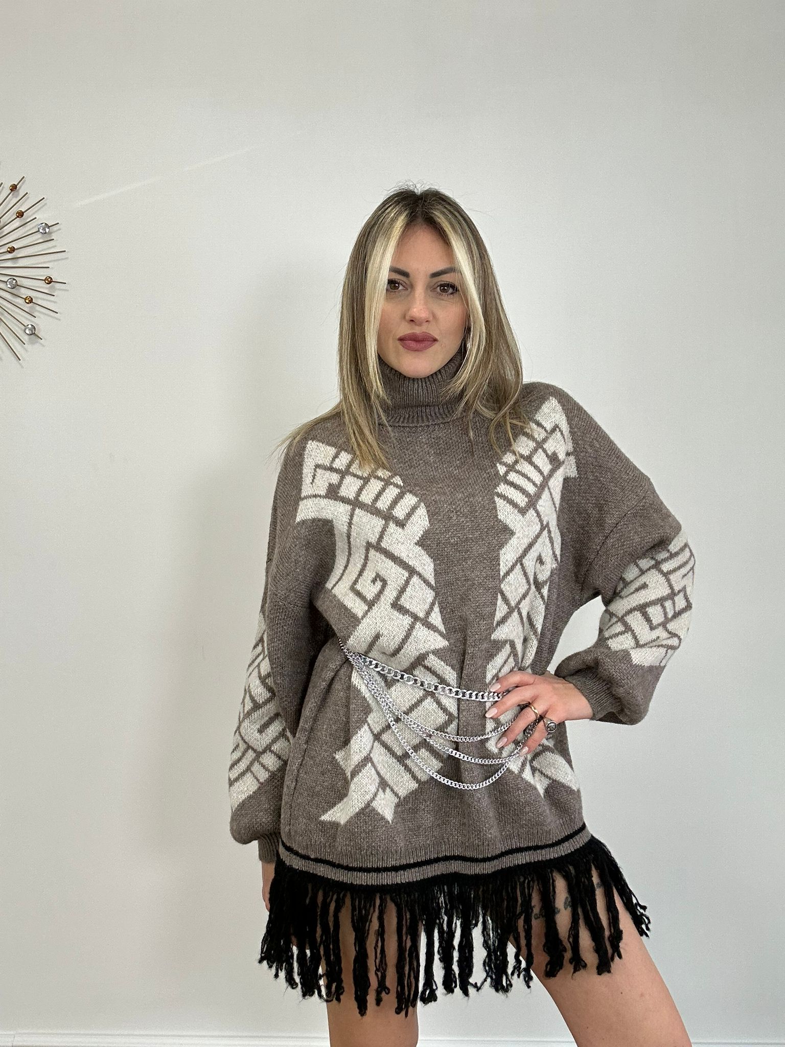 Fransenkleid 25870 - Schlamm