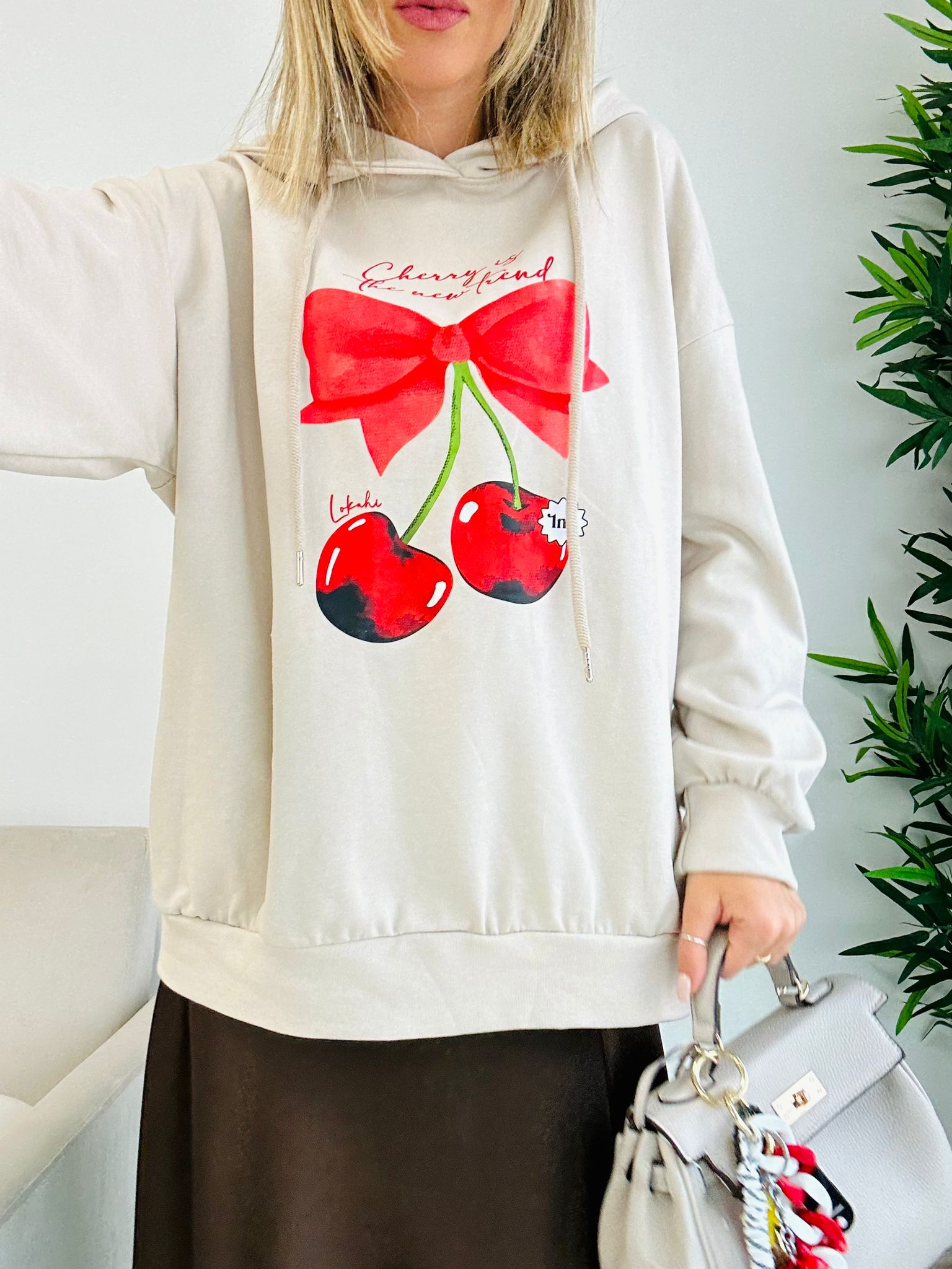 Sweat Cerise - Beige