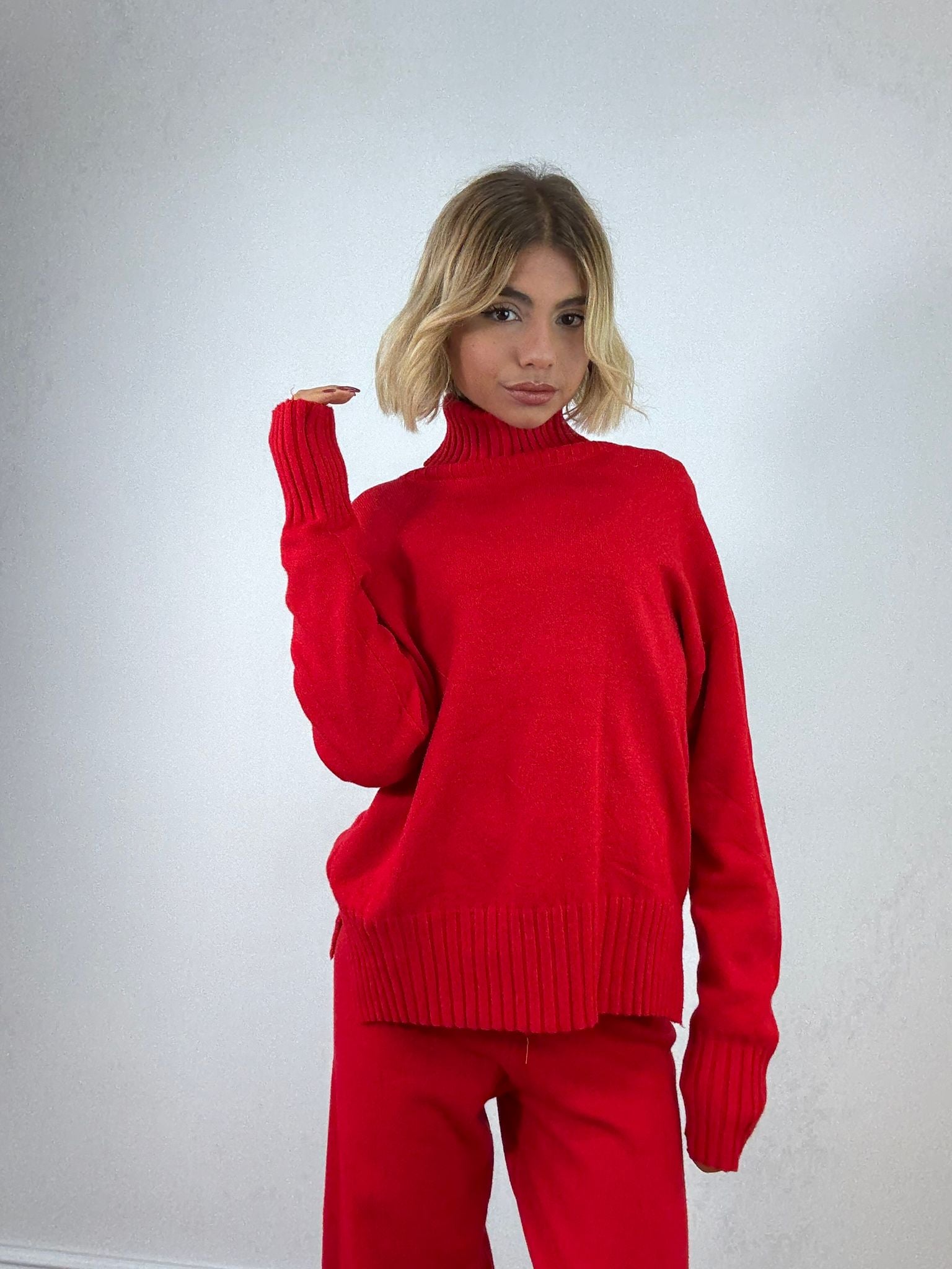 Coordinato AL016B (Maglione + Pantalone) Rosso