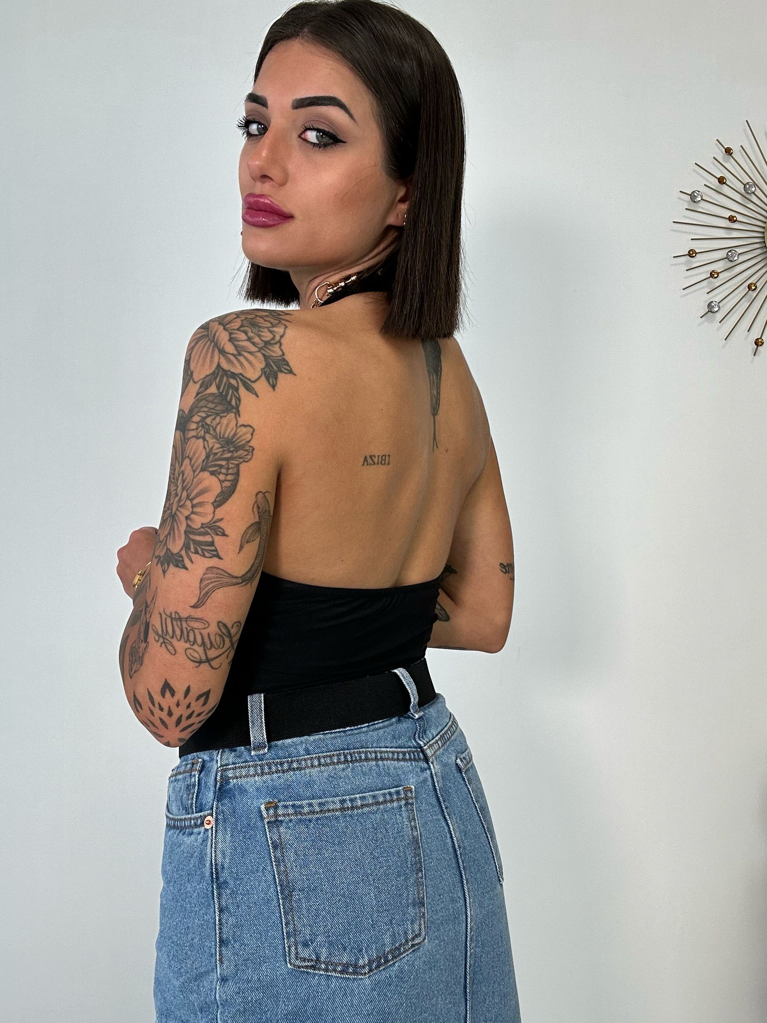 Body scollo retro - Nero