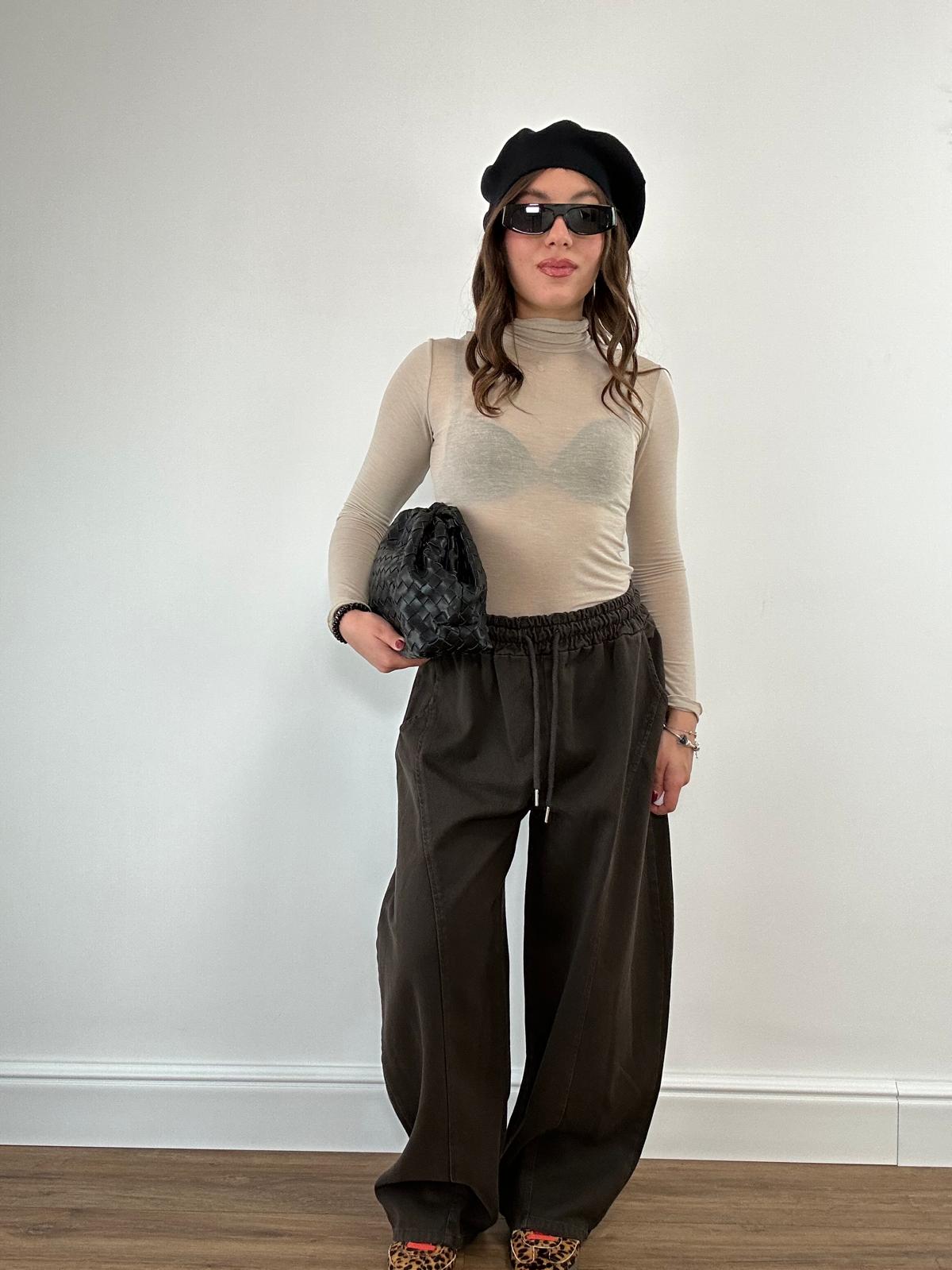 Pantalone in Denim Mar66678 - Marrone