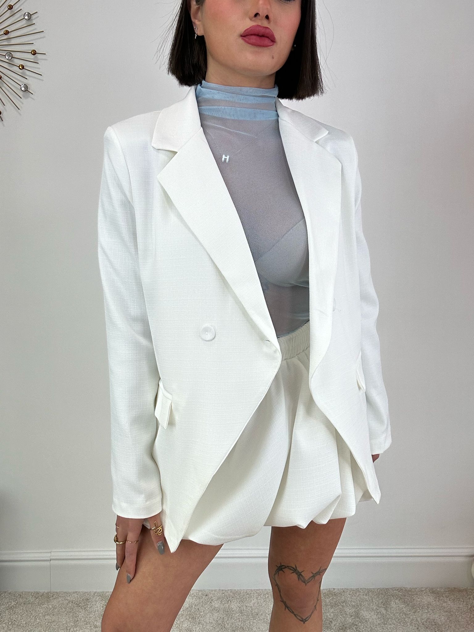Verona Coordonné (Blazer + Jupe) Blanc