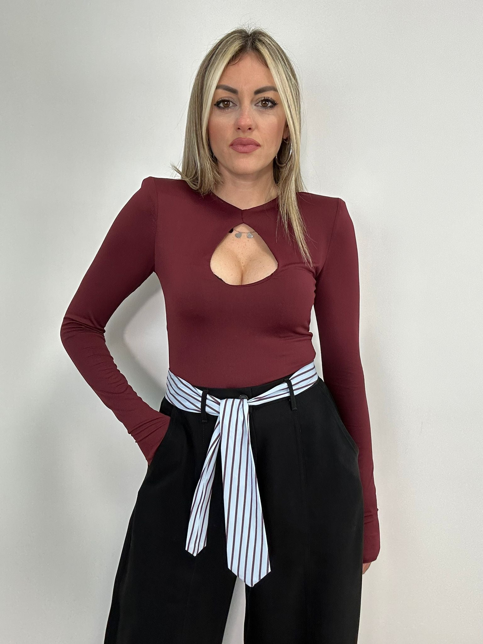 Body Scollo a goccia 13627 - Bordeaux