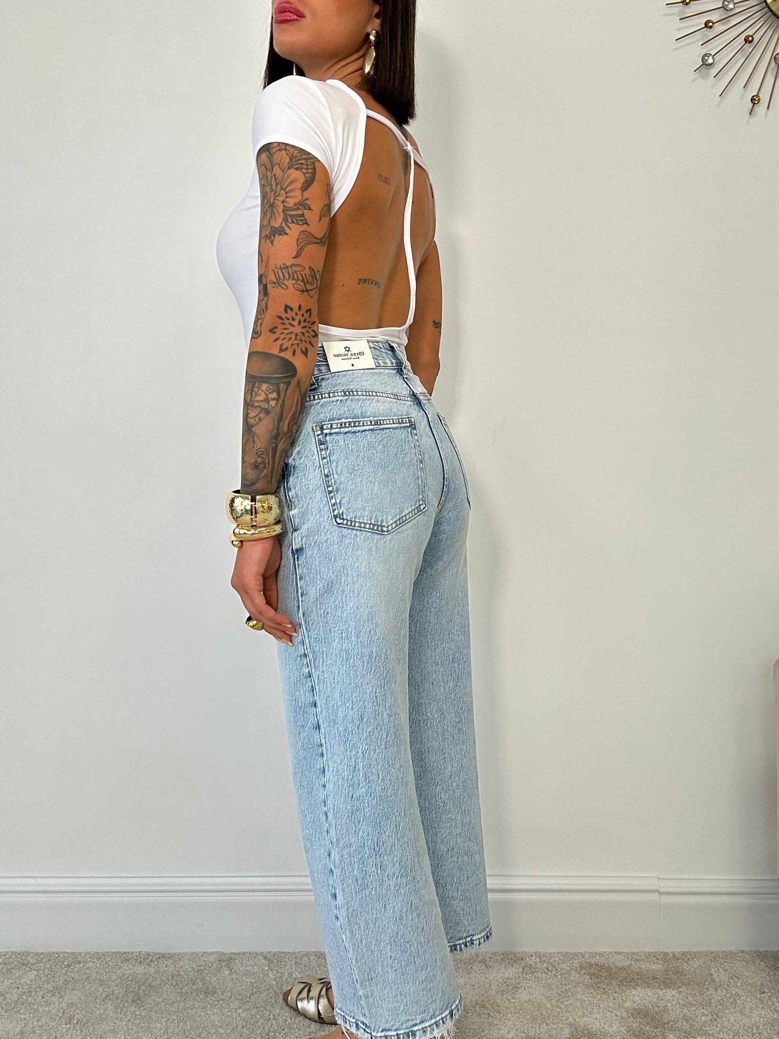 Jeans modello capri a palazzo - Lavaggio chiaro