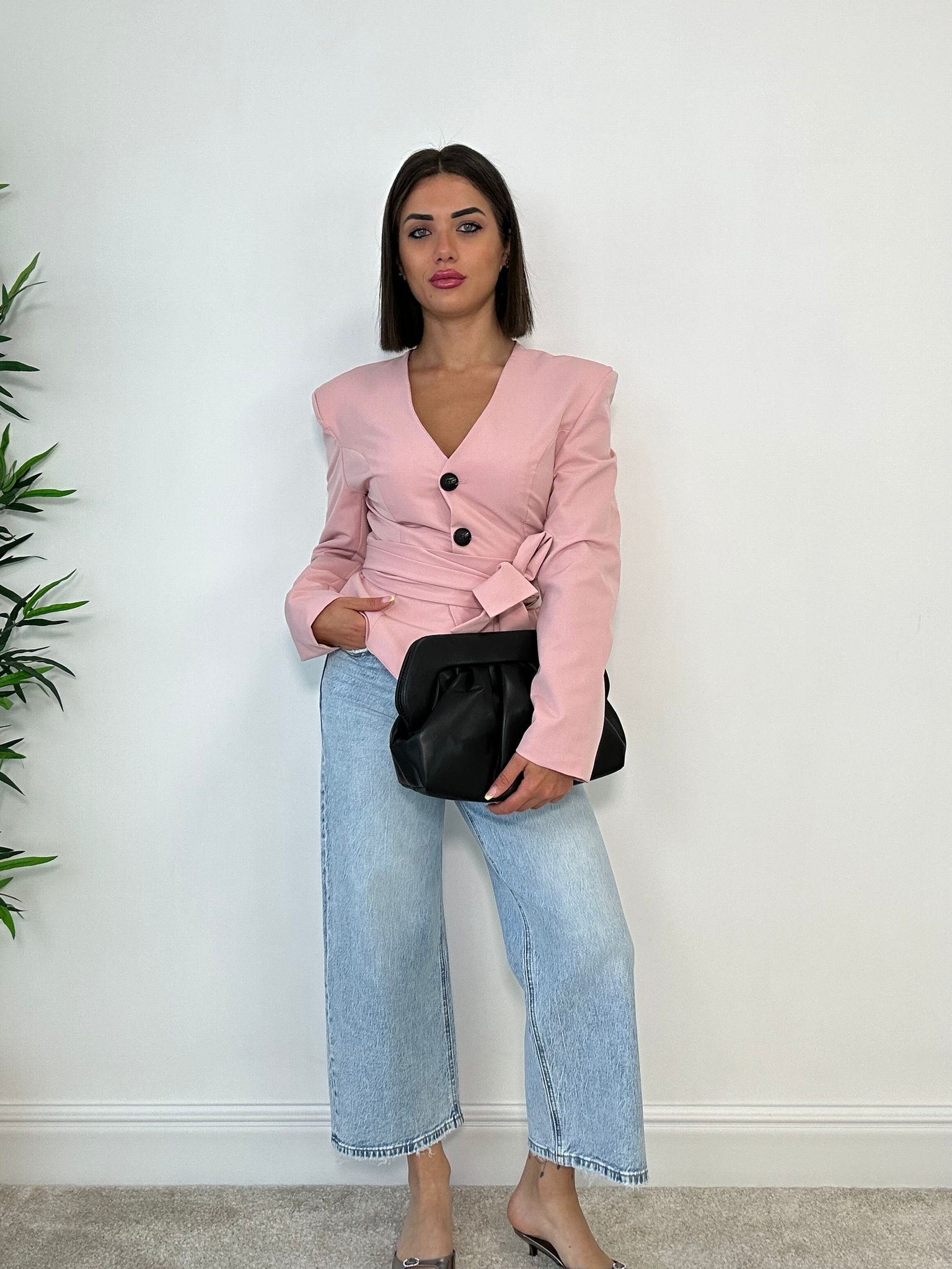 Giacca Senza Collo - Rosa