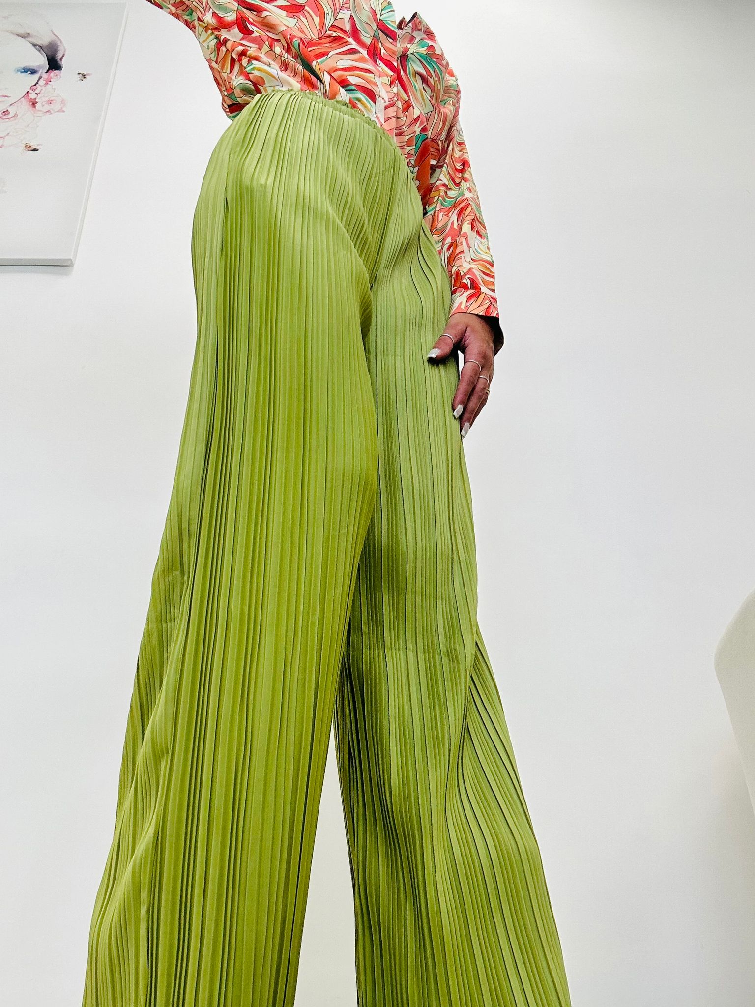 Pantalone plissettato Verde - DISPONIBILE M-L