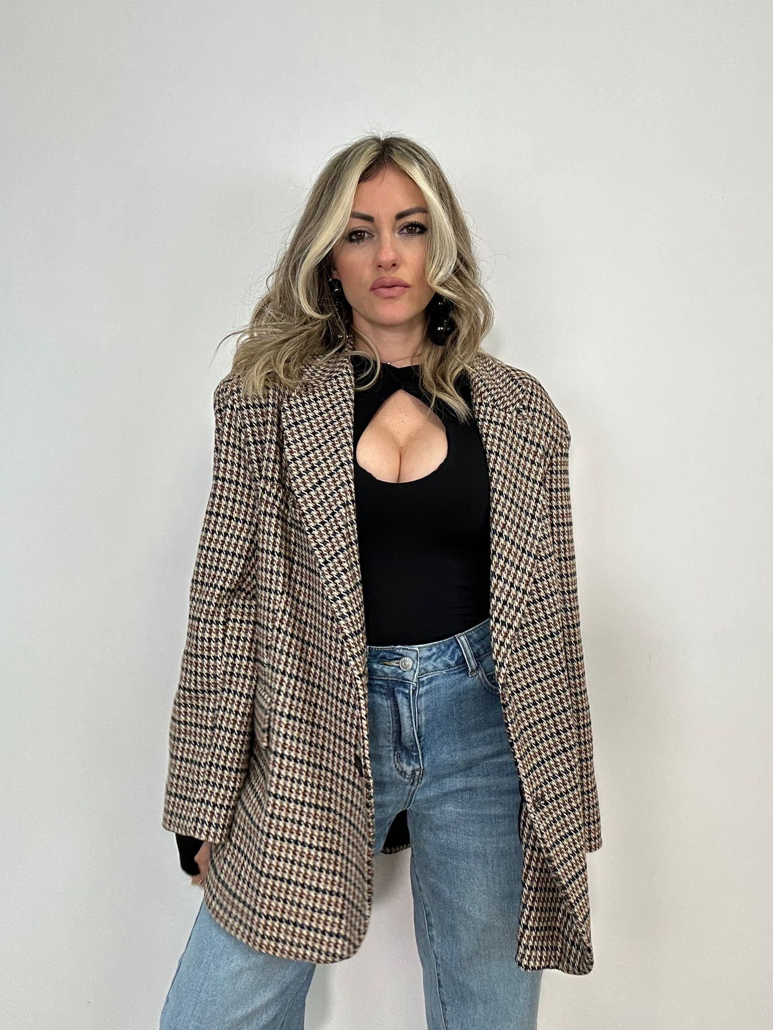 Blazer Pied de poule GC02 - Beige